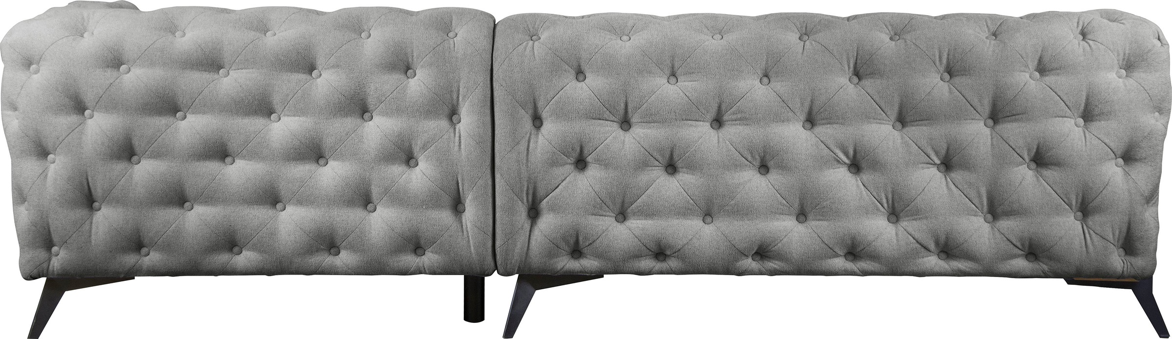 Leonique Chesterfield-Sofa »Amaury L-Form«, Chesterfield-Optik, Breite/Tiefe je 262 cm, Fußfarbe wählbar