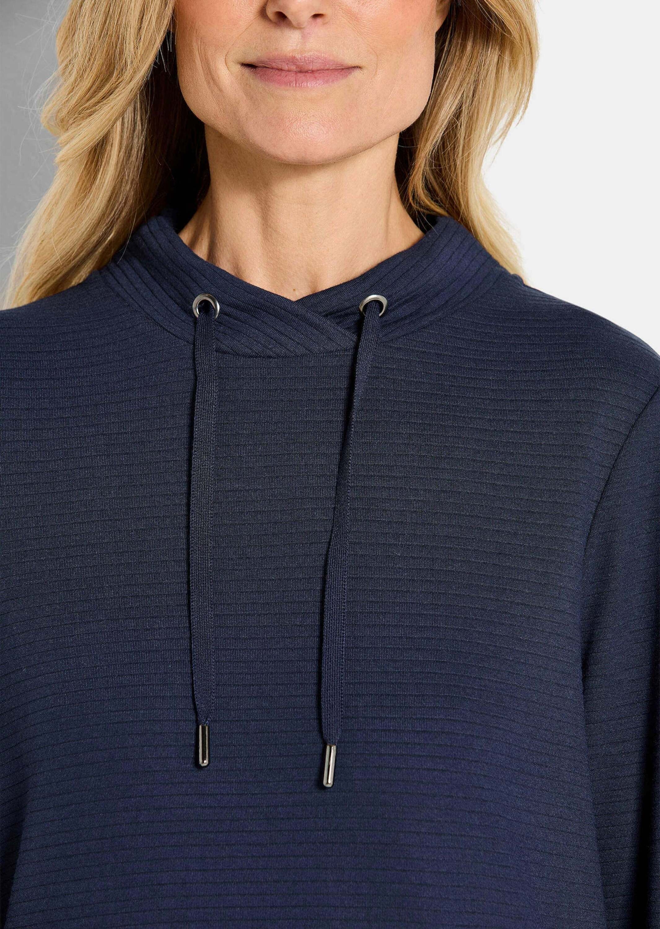 GOLDNER Kurzarmshirt »Kurzgröße Sweatshirt mit Kordeln«