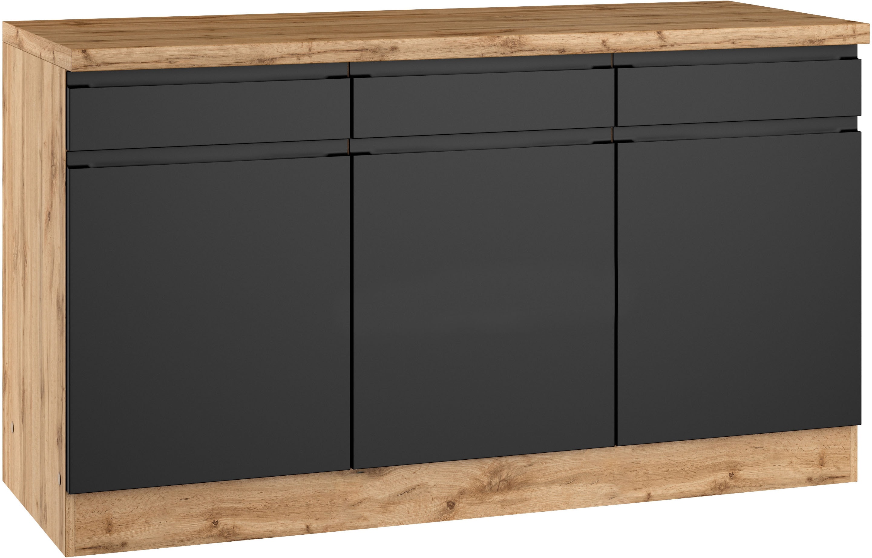 KOCHSTATION 1100000002199 "KS-Virginia,neu in verbesserter Ausführung" Stauraum, Softclose, Breite 150 cm, 3 Türen, Soft-Close-Funktion