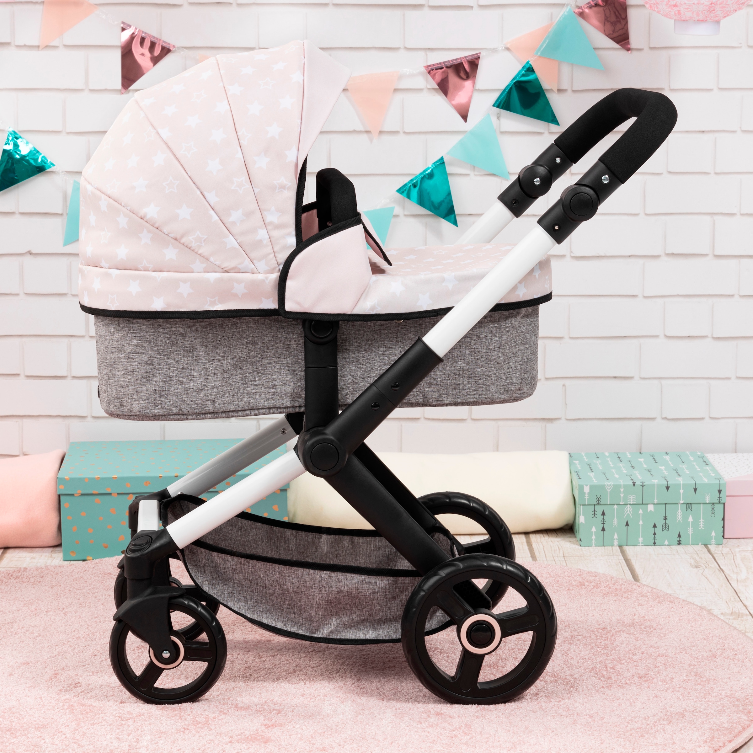 Bayer Kombi-Puppenwagen »Xeo, beige Sternchen«