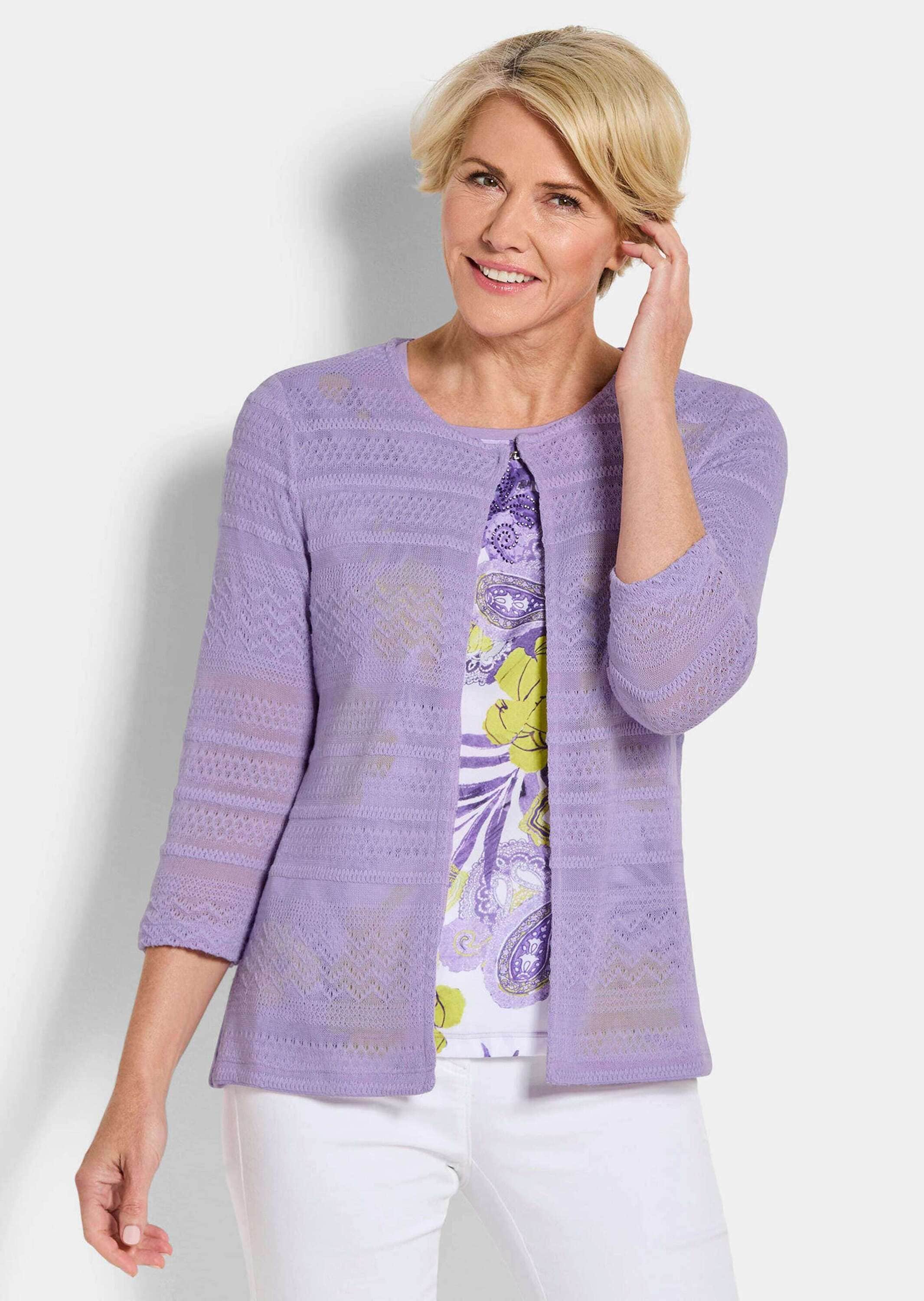 GOLDNER Sommerjacke »Shirtjacke mit Häkchenverschluss« luftig leichte Stoffquälität