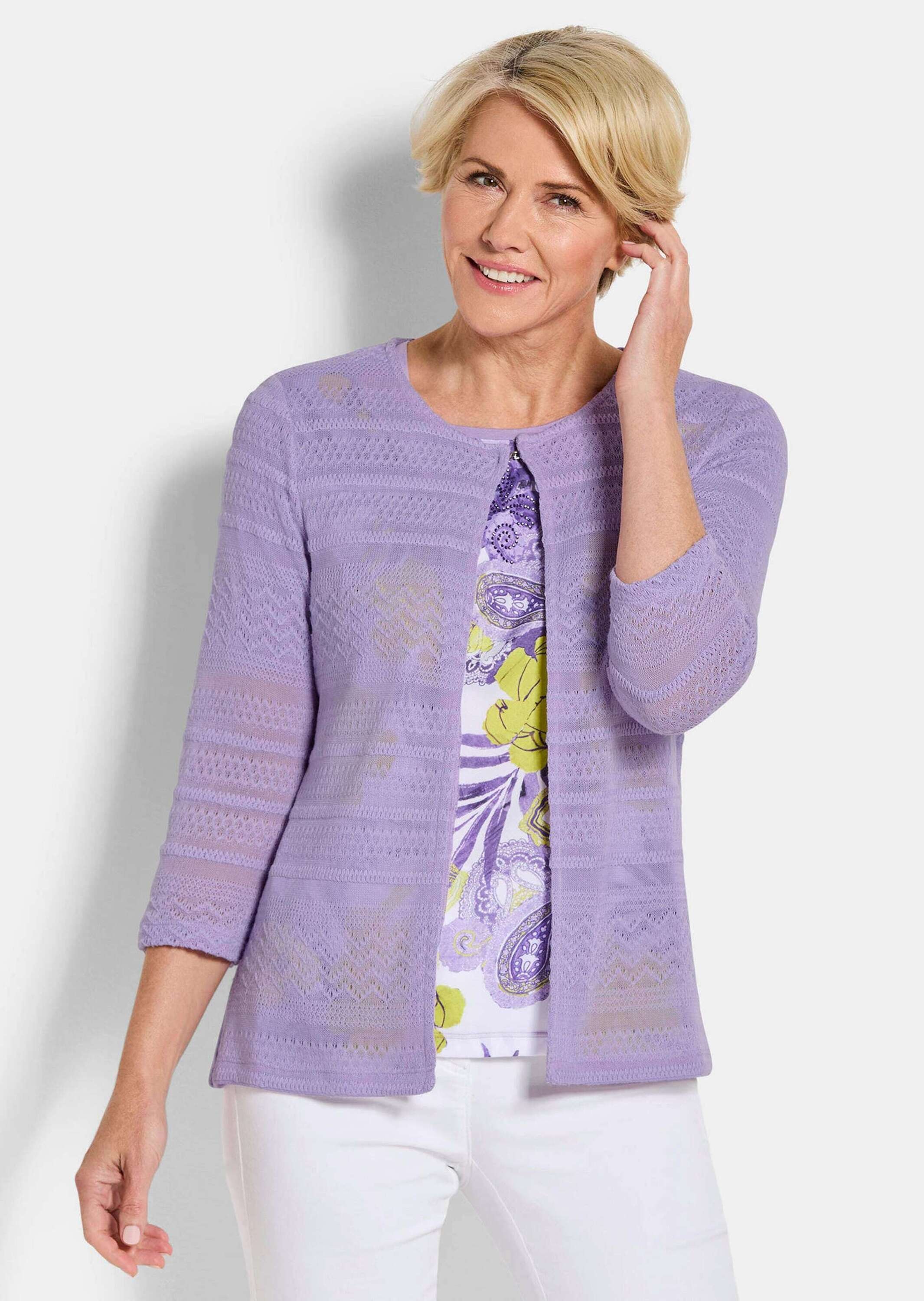 Thumbnail - GOLDNER Sommerjacke "Shirtjacke mit Häkchenverschluss" luftig leichte Stoffquälität