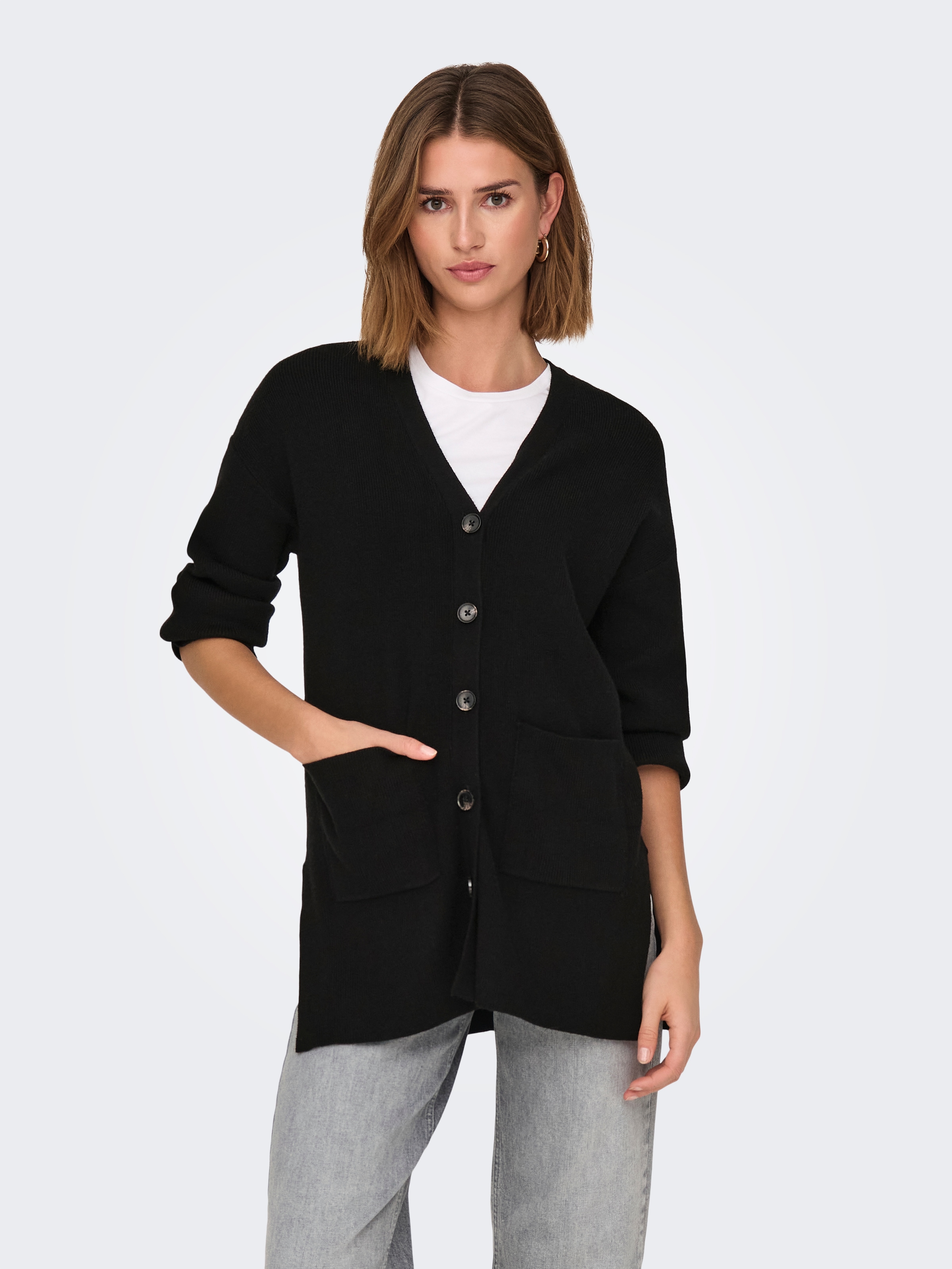 ONLY Strickjacke "ONLKATIA LS RIB V LOOSE CARDIGAN CC KNT" günstig online kaufen