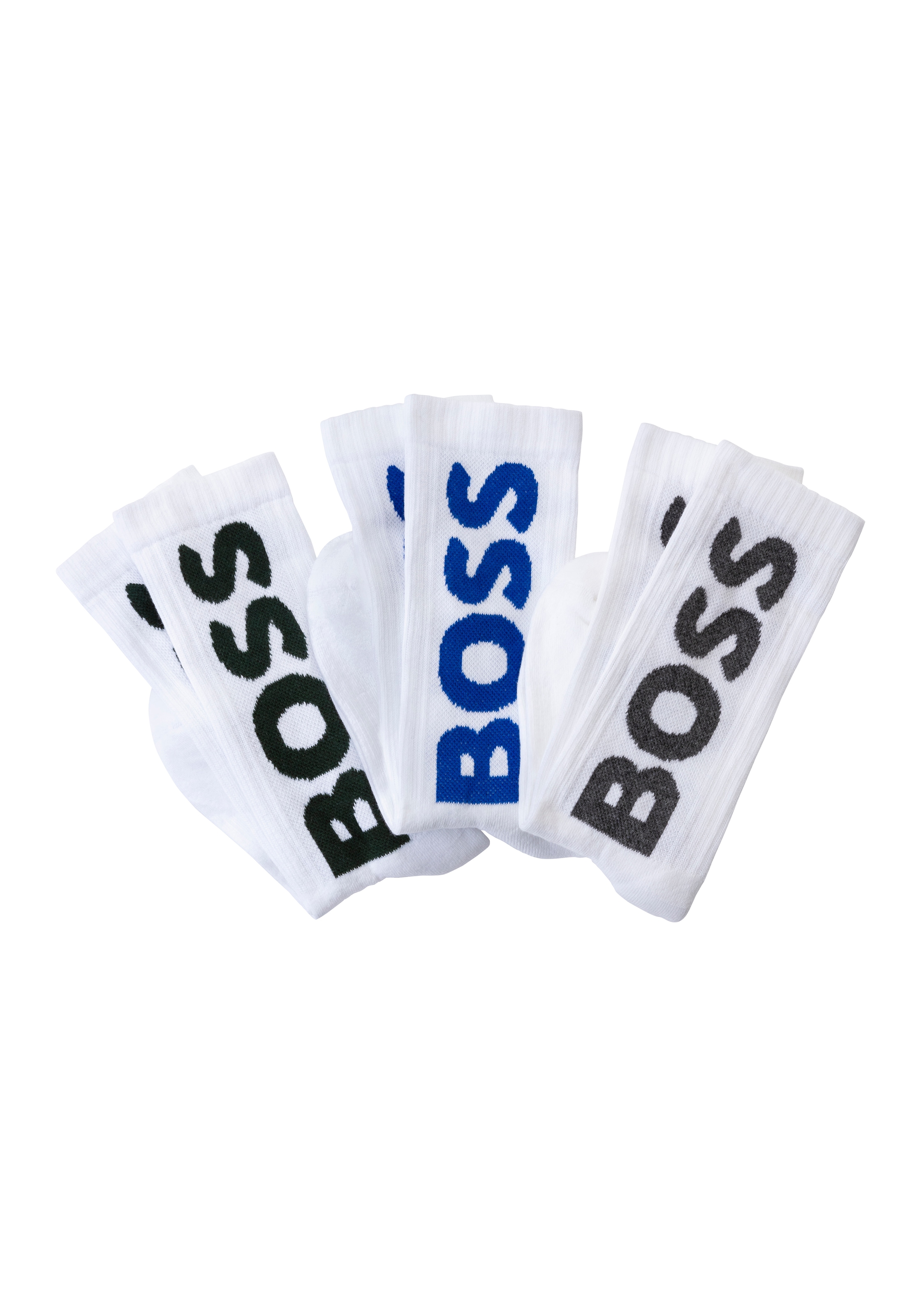 BOSS Socken "3P QS Rib Logo CC", mit Logo