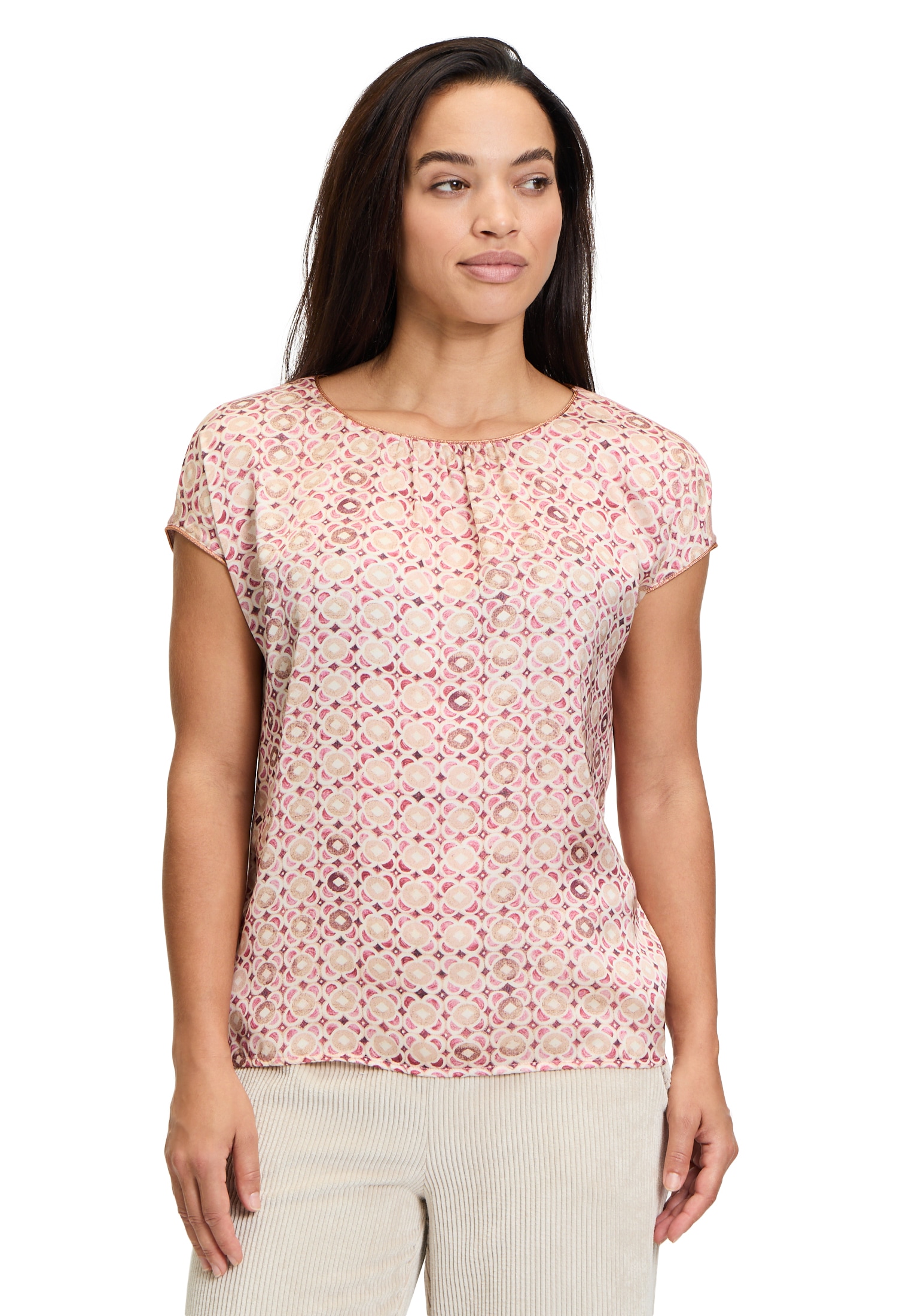 Cartoon Kurzarmshirt "Cartoon Damen Blusenshirt mit Print" 1 Stk. tlg. Must günstig online kaufen