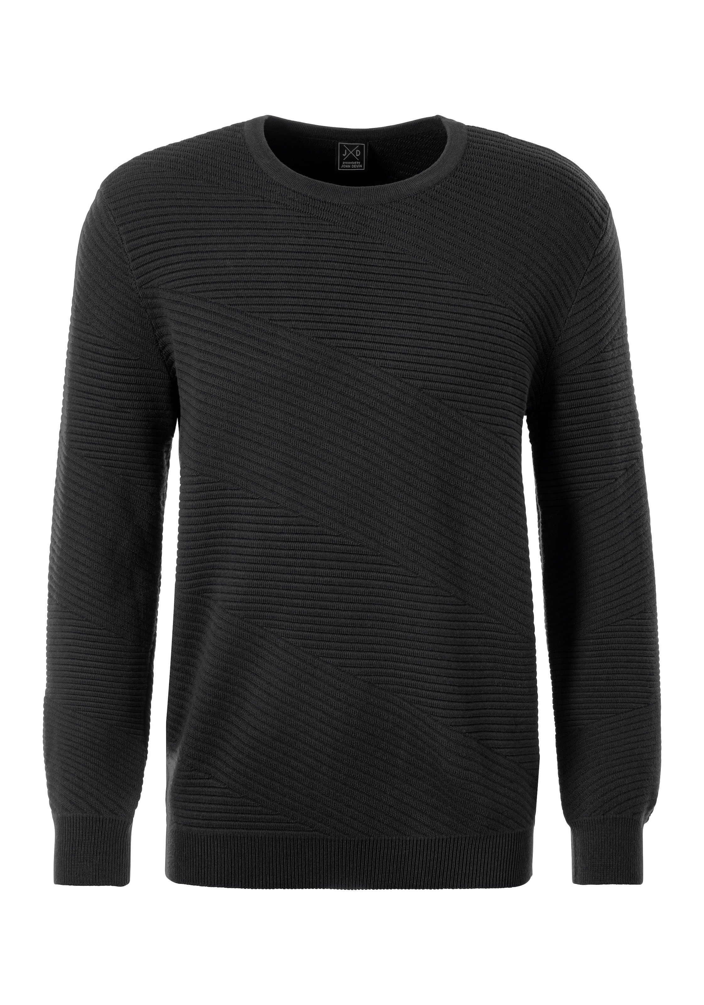 John Devin Strickpullover, Pullover aus weichem Strukturstrick