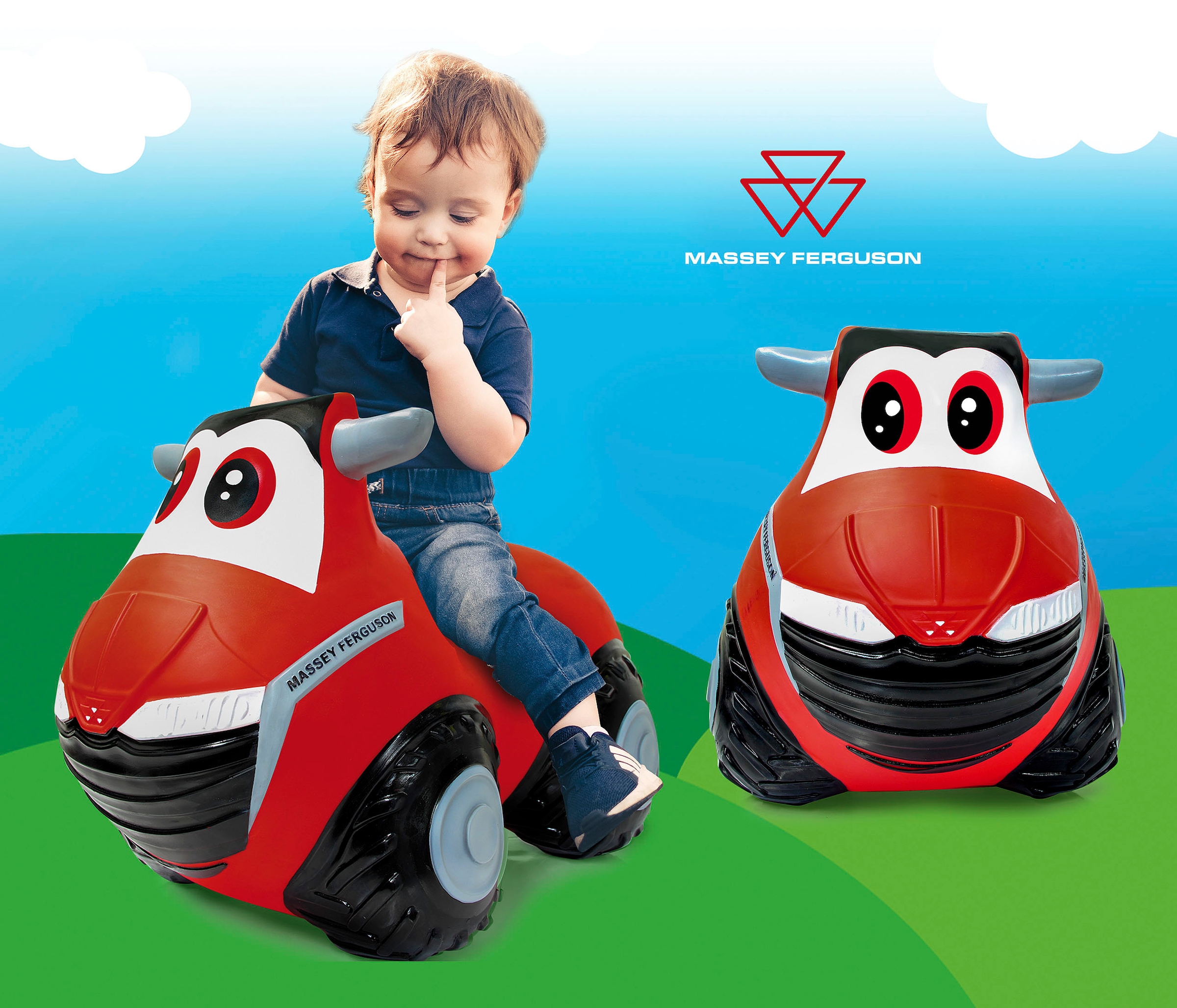Jamara Hüpfspielzeug »Massey Ferguson Hüpftraktor«, inkl. Luftpumpe