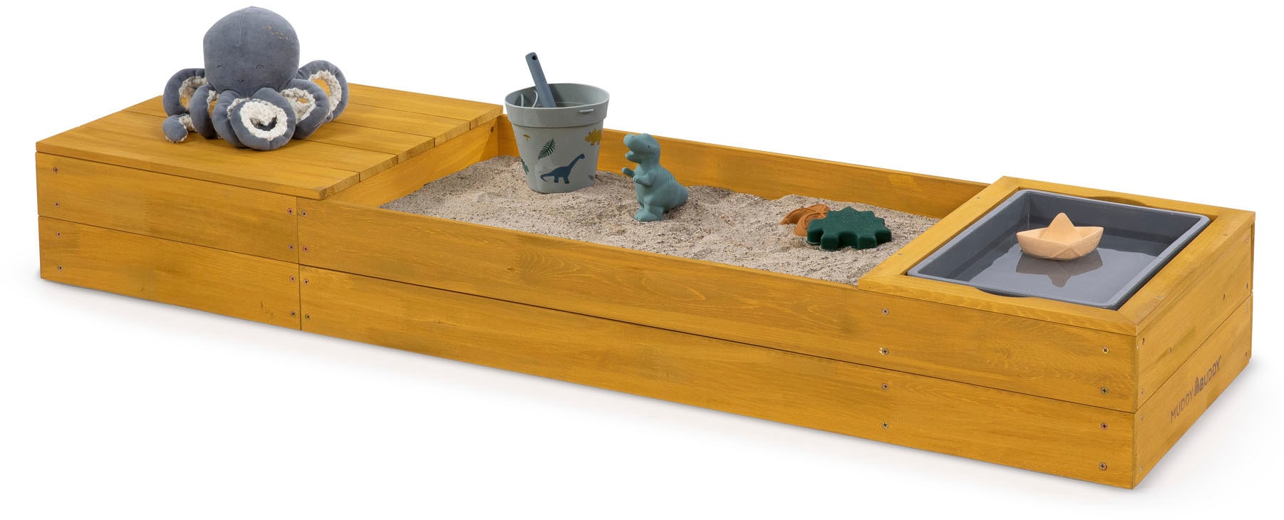 Sandkasten »Space Saver«, mit Matschwanne und Staufach