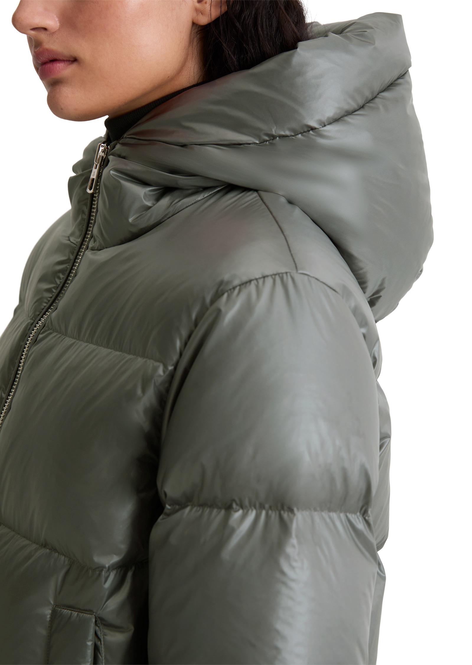 Marc O'Polo Outdoorjacke »aus glänzendem Nylon« mit Kapuze