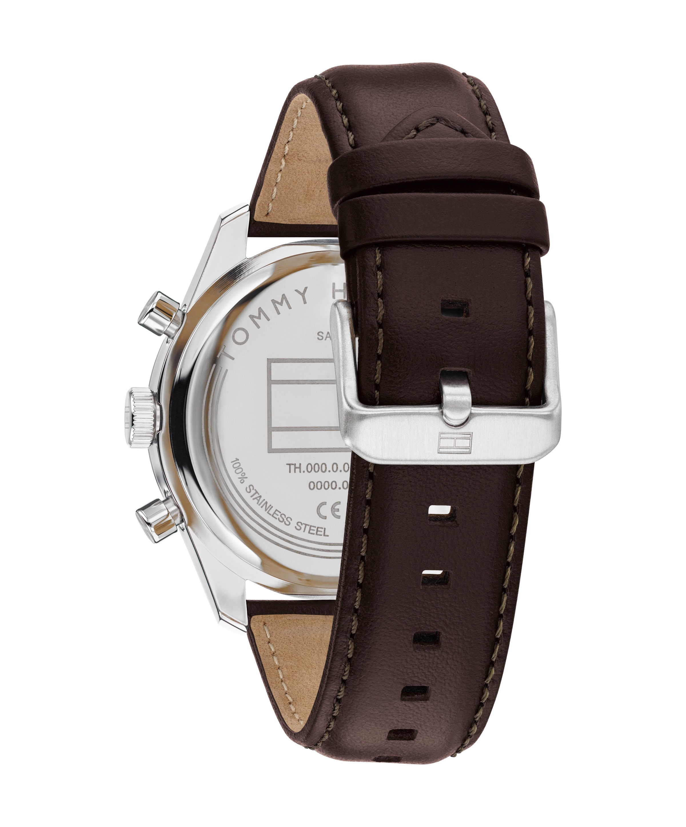 Tommy Hilfiger Multifunktionsuhr »HAMPTON« Quarzuhr, Armbanduhr, Herrenuhr, Lederarmband, analog