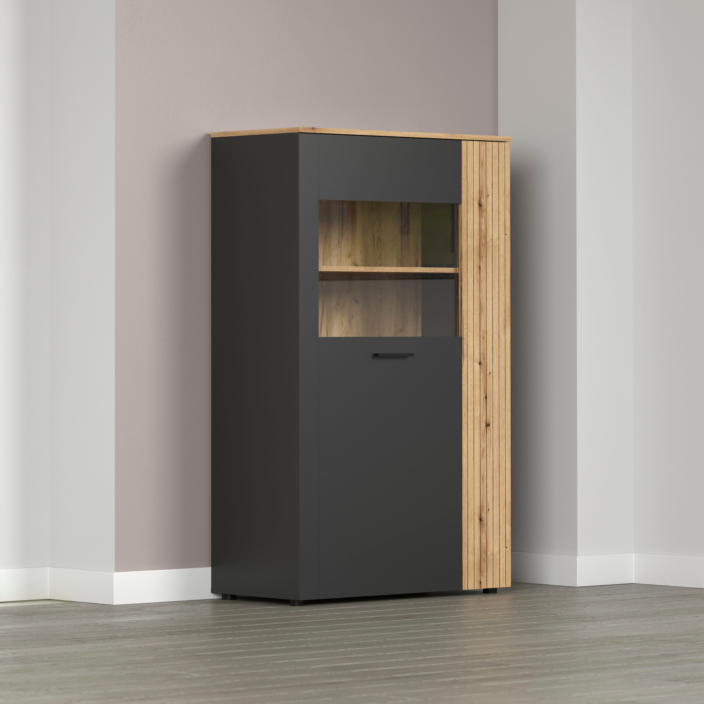 Home affaire Highboard »Estepona« 1 Stk. tlg. Highboard mit 2 Türen - (B/T/H) 90/42/146 cm