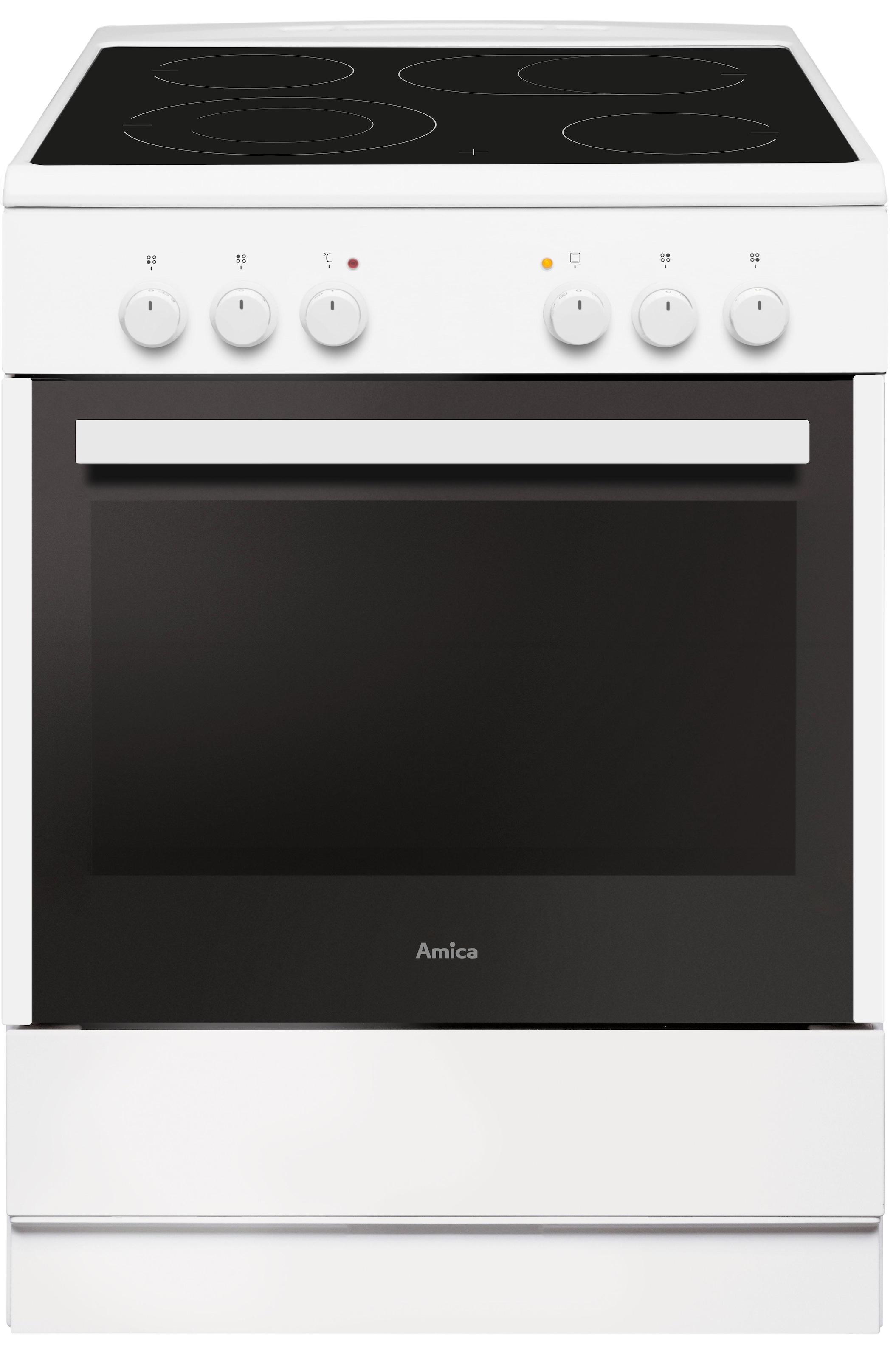 Amica Elektro-Standherd »SHC 914 111 W«, Steam Clean, RapidWarmUp-Funktion
