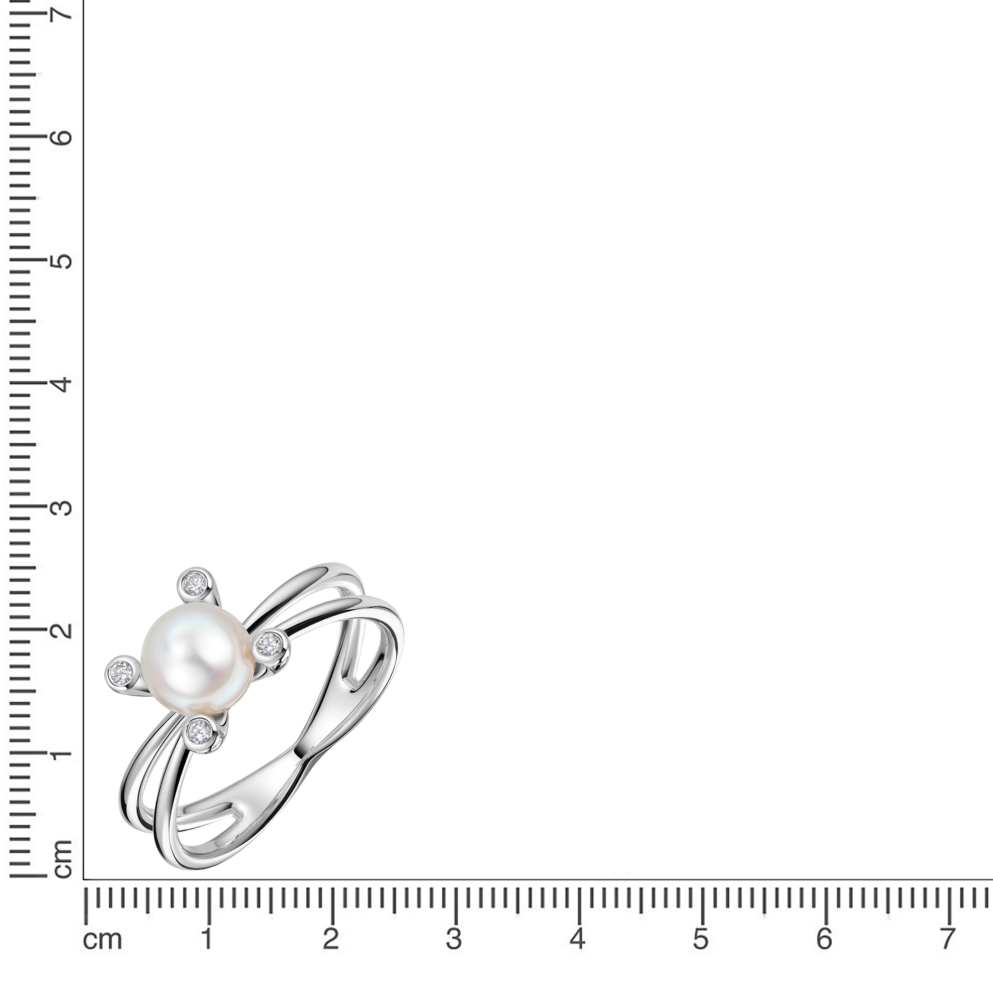 Firetti Fingerring »Schmuck Geschenk Silber 925 Damenring Ring Blume« mit Zirkonia (synth.) - mit Süßwasserzuchtperle