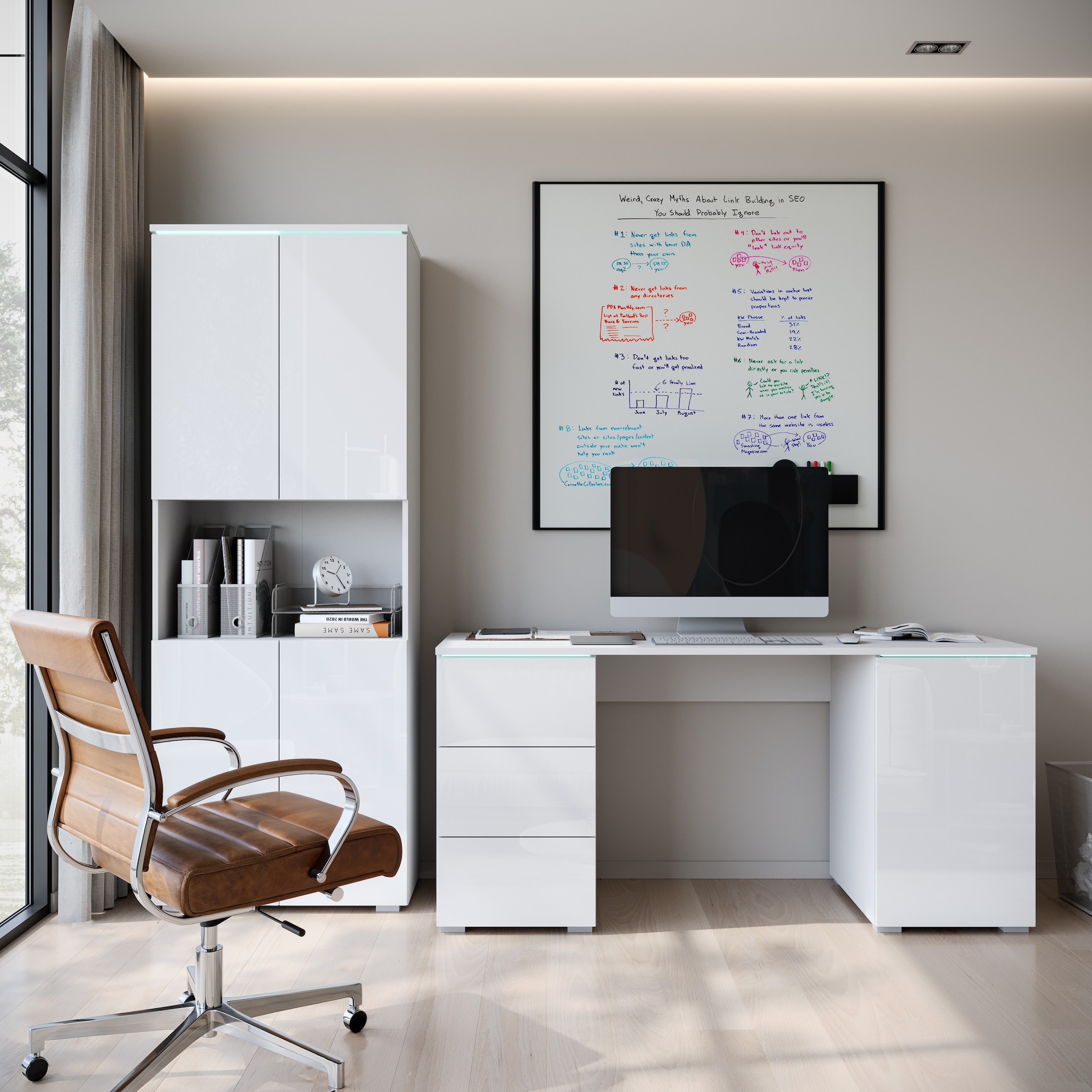 INOSIGN Aktenschrank »Vera, Mehrzweckschrank mit LED-Beleuchtung« Praktischer Stauraum mit höhenverstellbaren Ablageböden, H. 182 cm