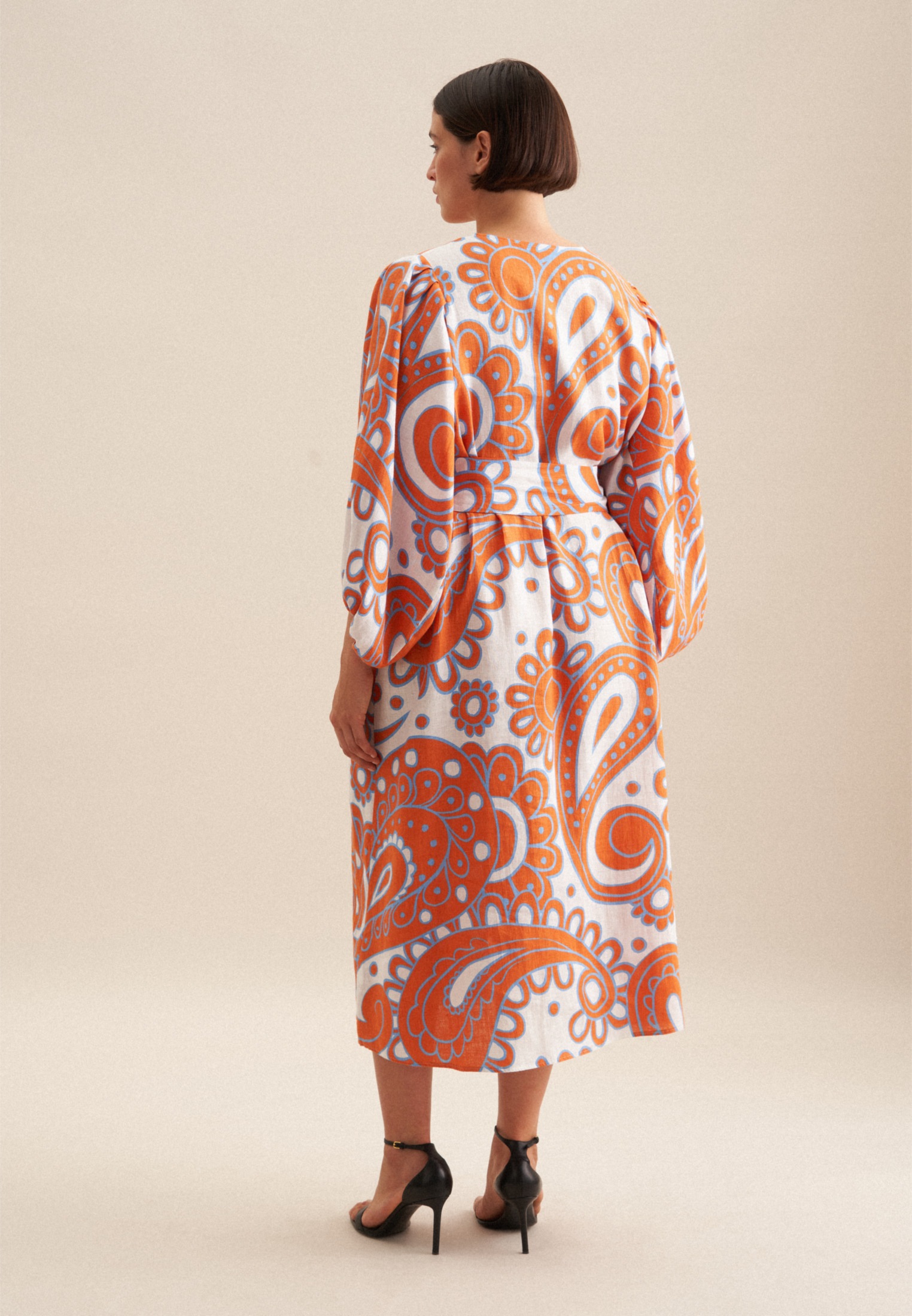 seidensticker Sommerkleid "Schwarze Rose" 3/4 V-Neck Paisley günstig online kaufen