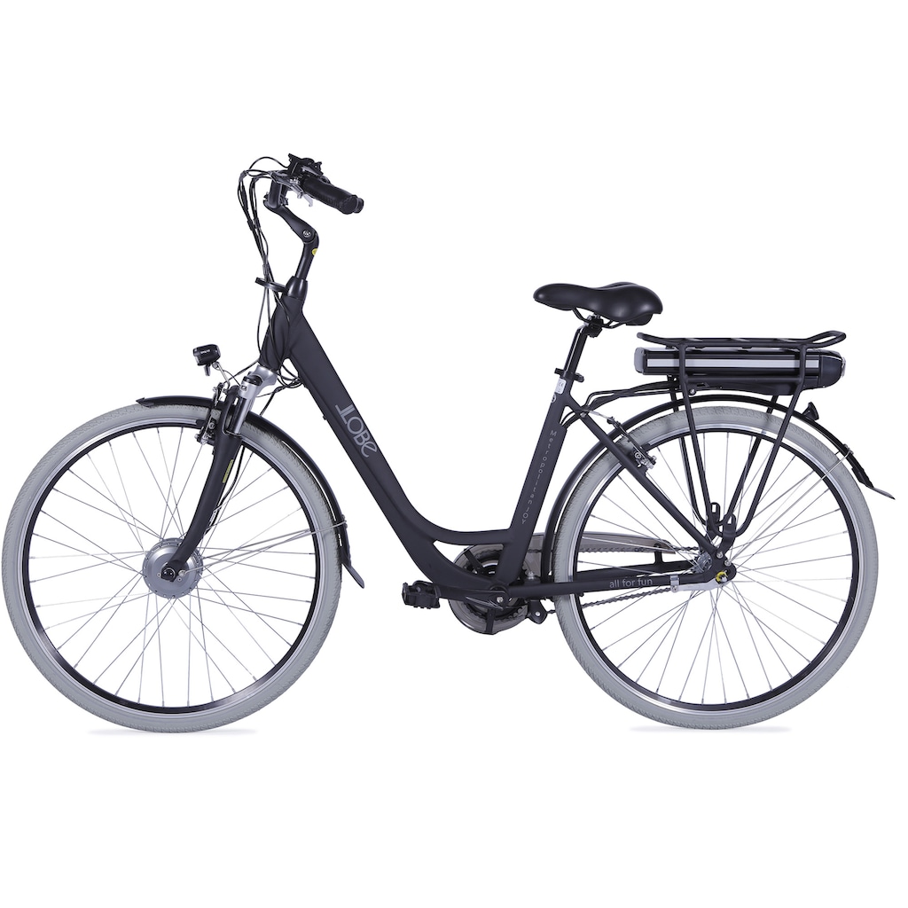 LLobe E-Bike »Metropolitan JOYschwarz 10 Ah«, 3 Gang, Frontmotor 250 W