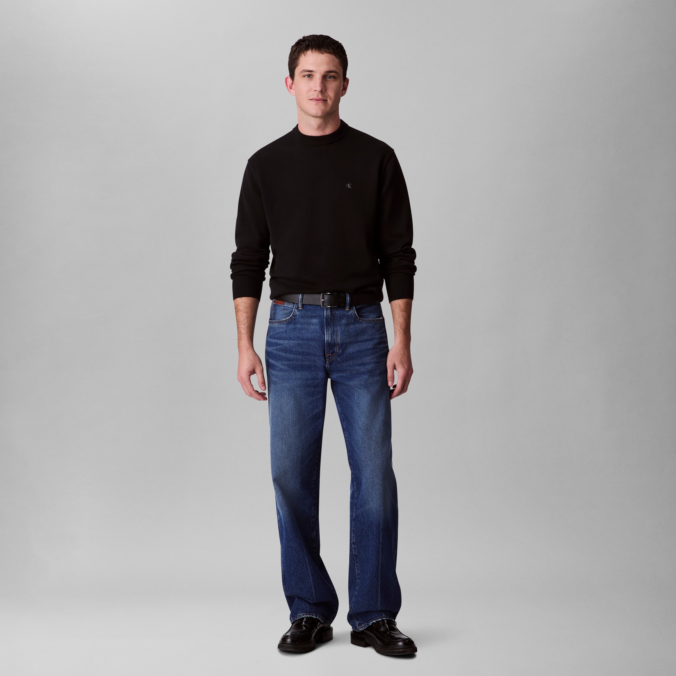 Calvin Klein Jeans Strickpullover »LS EZ COTTON CREWNK SWEATER 12GG«, Mit Rundhalsausschnitt
