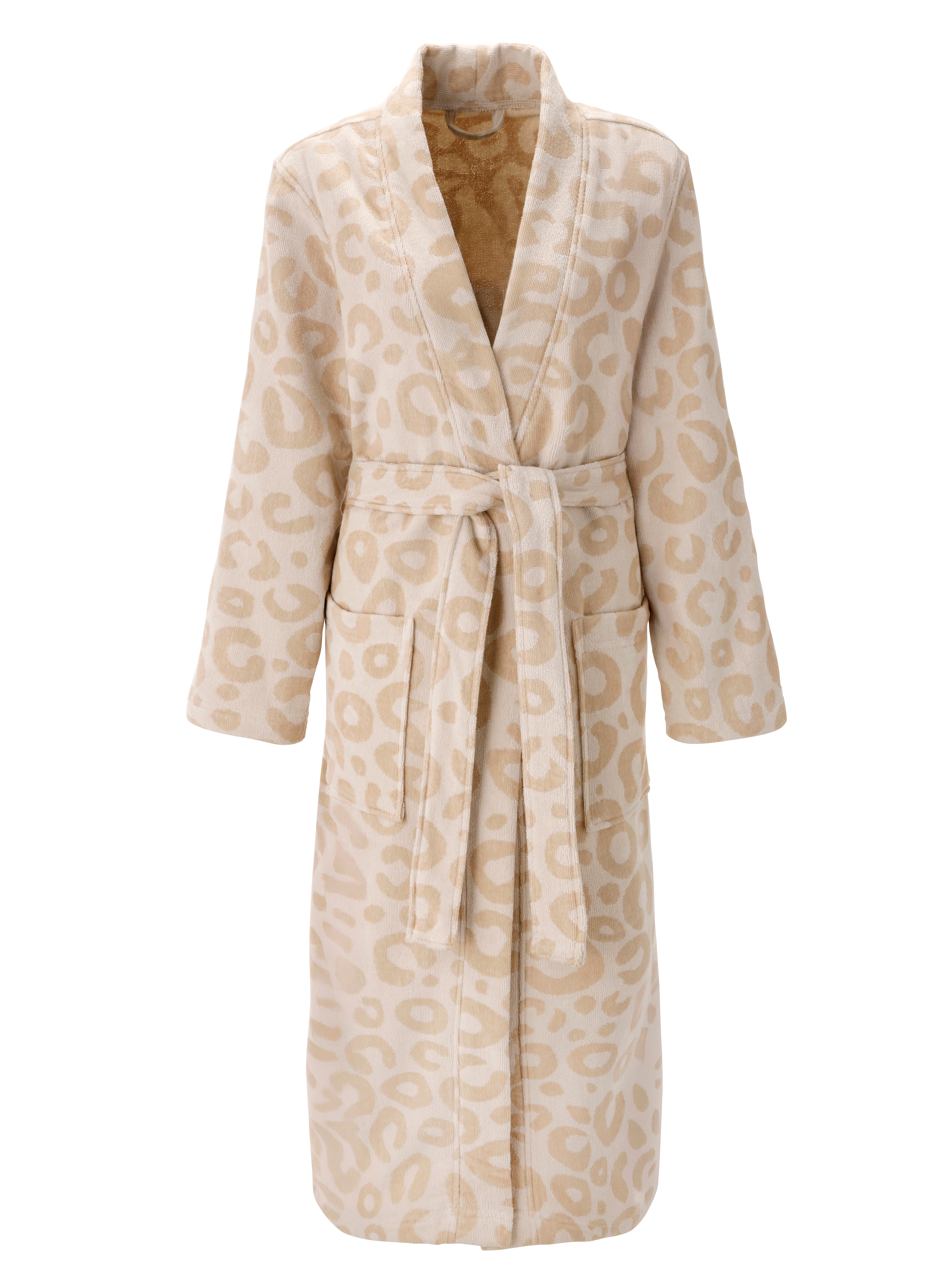 OTTO home Unisex-Bademantel "Anna Leo, ideal für Sauna & Spa, Hotelbademantel, Morgenmantel" 1 Stk. für Damen & Herren, mit Taschen, S-3XL, mit trendigem Animal-Print