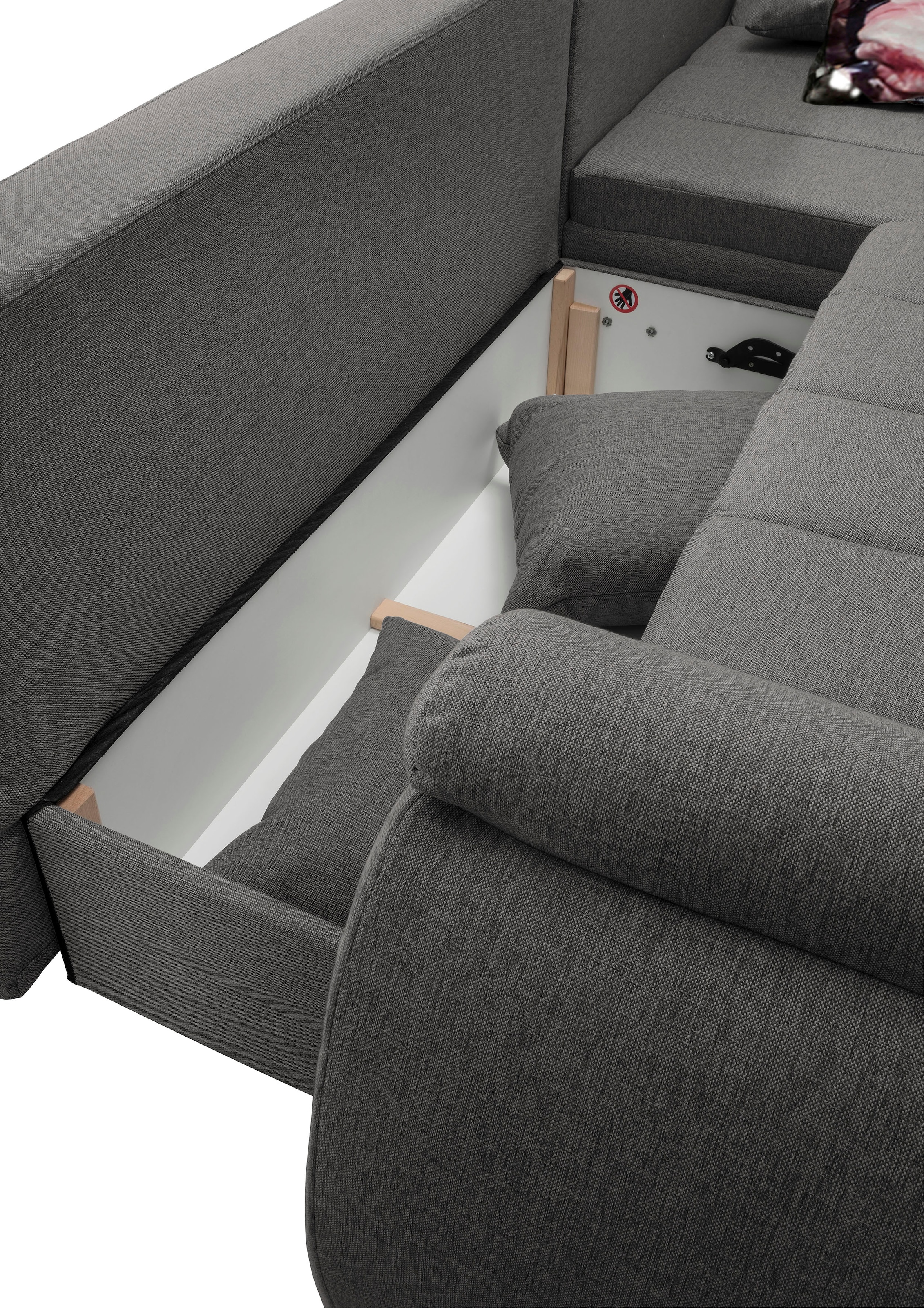 INOSIGN Ecksofa »Imola elegant und modern, aktuelle Steppung im Sitz, bequem, L-Form«, auch mit Bettfunktion und Bettkasten