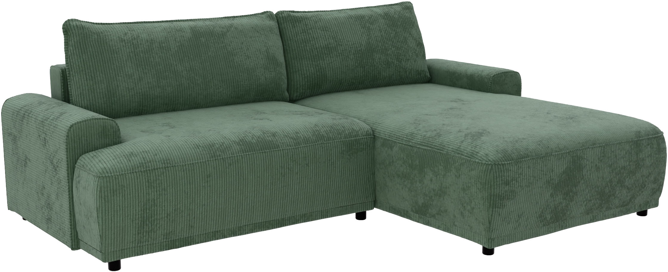 Thumbnail - TRENDMANUFAKTUR Ecksofa "Fordon, Schlafsofa mit Bettkasten, Couch in L-Form, Breite 250 cm", in Cordstoff HYPER, dunkelg...