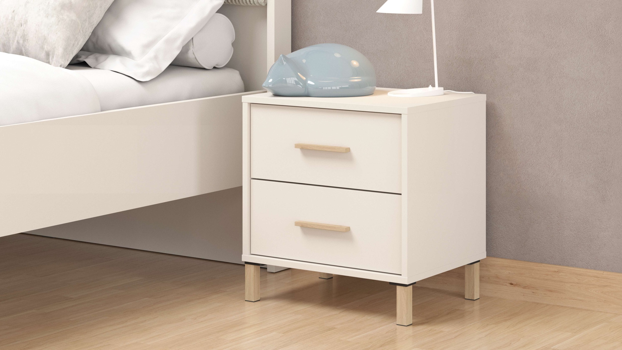 Home affaire Nachtkommode »Belfort Nachtschrank Nachttisch Made in Europe«, mit 2 oder 3 Schubladen, FSC®-zertifizierter, Trendfarbe cashmere