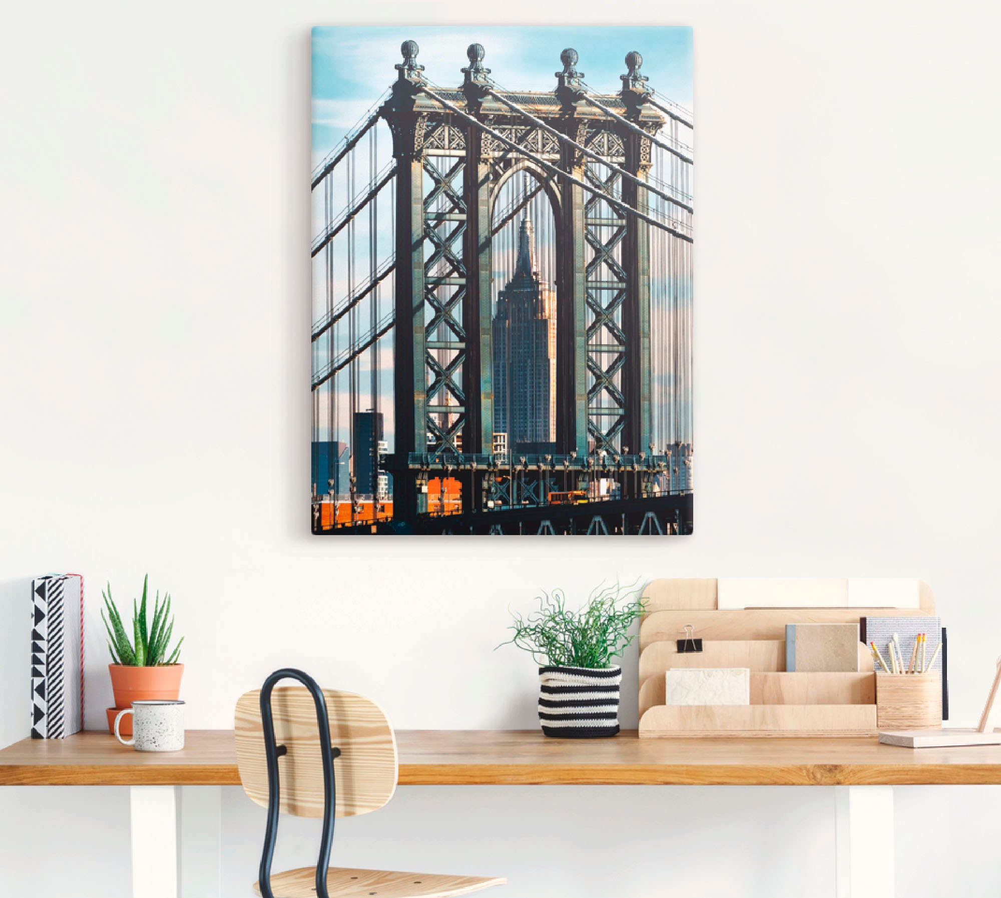Artland Wandbild »New York Manhattan Bridge«, Brücken, (1 St.), als Leinwandbild, Wandaufkleber in verschied. Größen