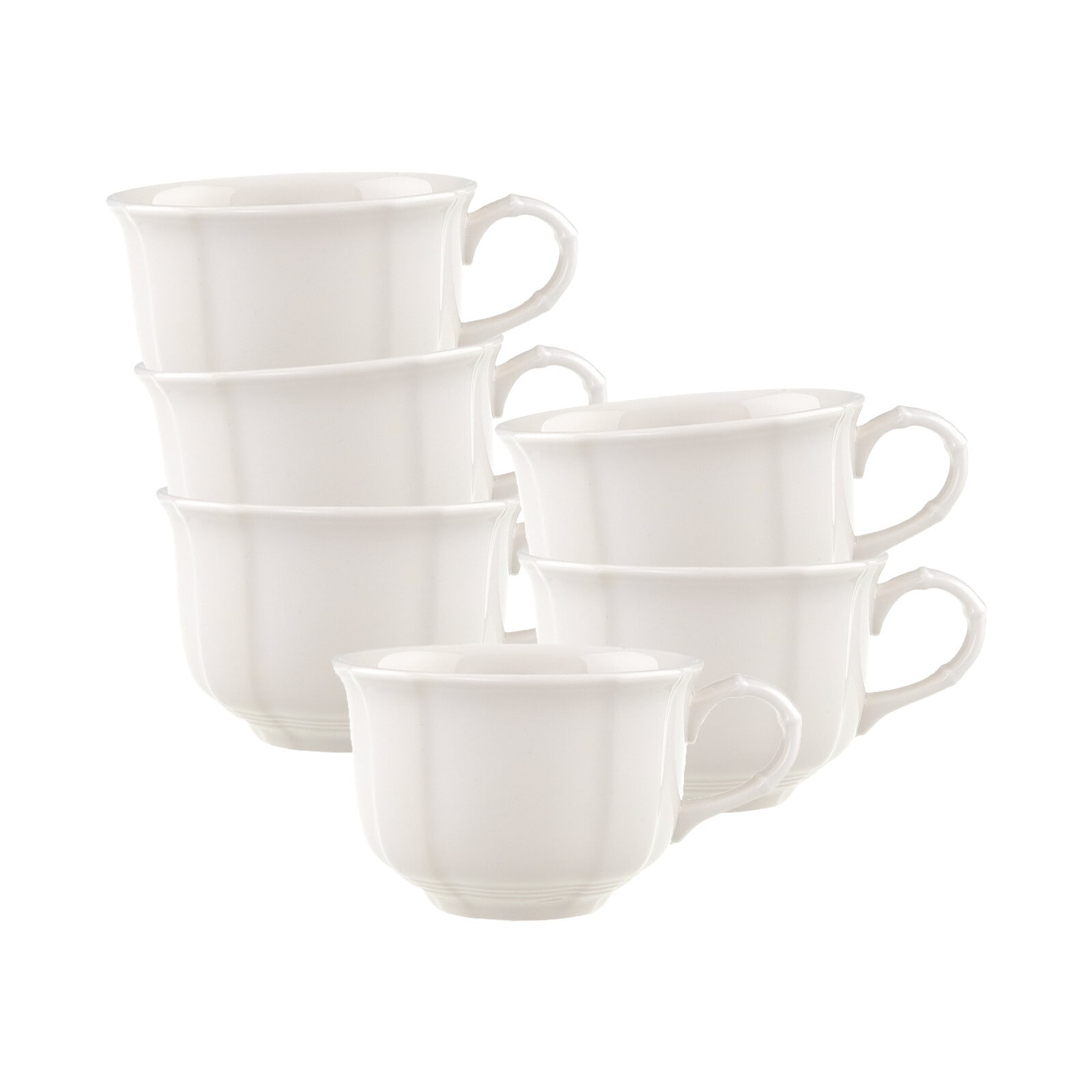 Villeroy & Boch Tasse "Teetassen Manoir 130 ml 6er Set weiß" günstig online kaufen