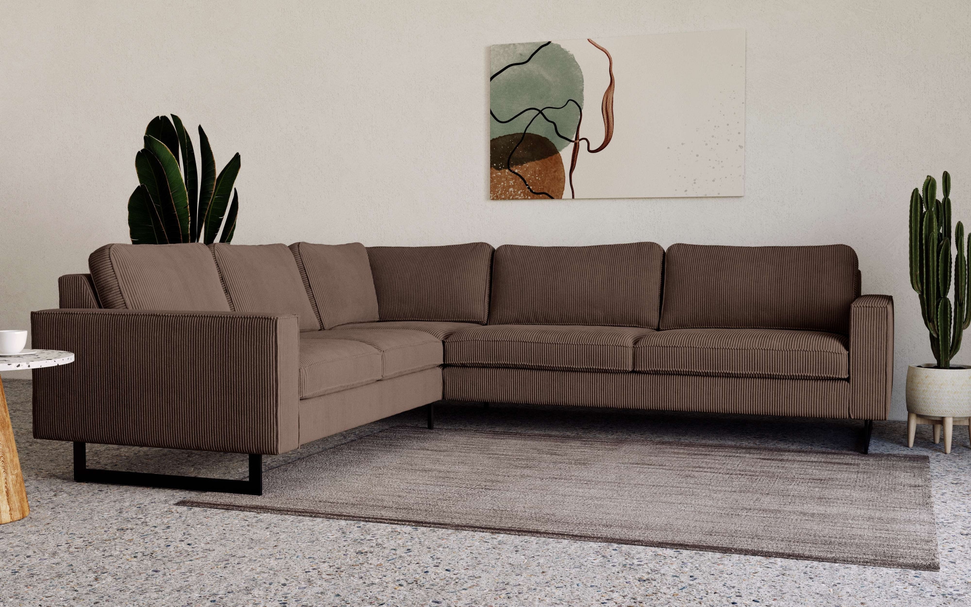 Home affaire Ecksofa "Pinto, XXL, 250/290 cm, langer Schenkel, Ottomane" Co günstig online kaufen