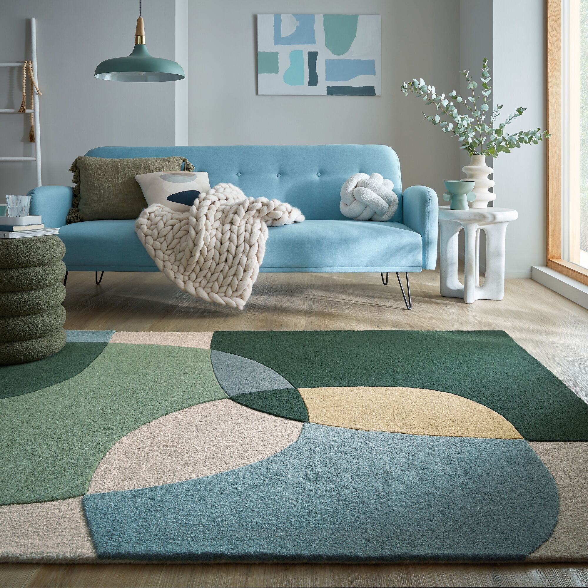 FLAIR RUGS Wollteppich »Glow«, rechteckig, 8 mm Höhe, fußbodenheizungsgeeignet, mit Hoch-Tief-Effekt, gemustert