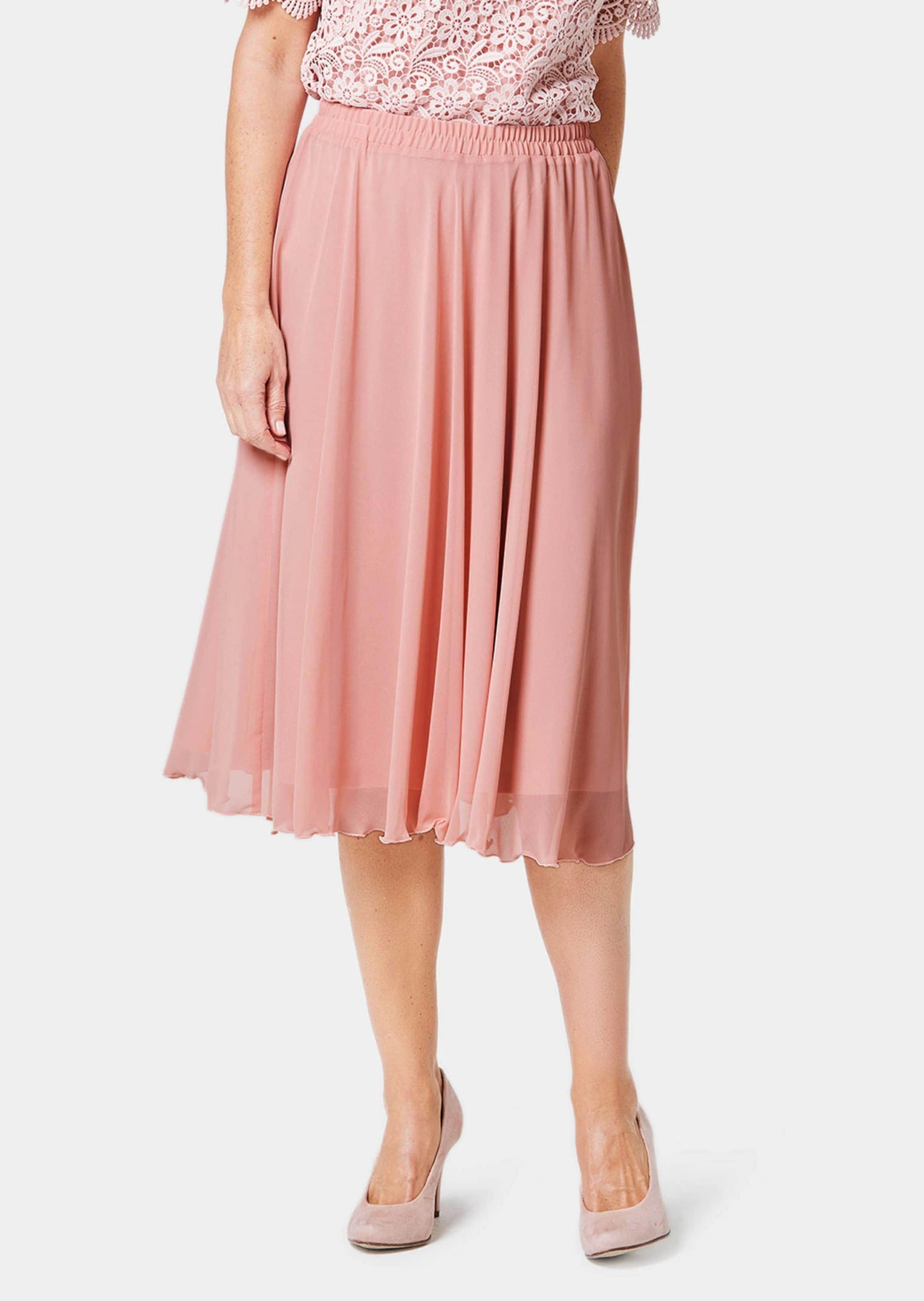 GOLDNER A-Linien-Rock "Kurzgröße Luftig schwingender Chiffonrock" Ohne günstig online kaufen