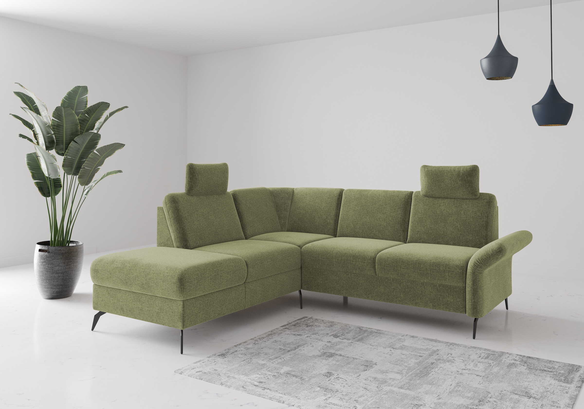 OTTO home Ecksofa "Rochelle" wahlweise mit Schlaffunktion, Bettkasten und Armteilverstellung