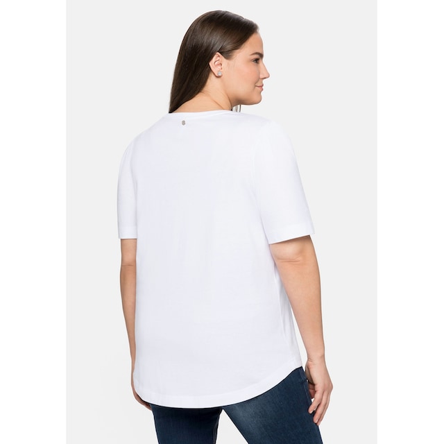 Black Friday Sheego T-Shirt »Große Größen«, aus Baumwolle mit Frontdruck |  BAUR