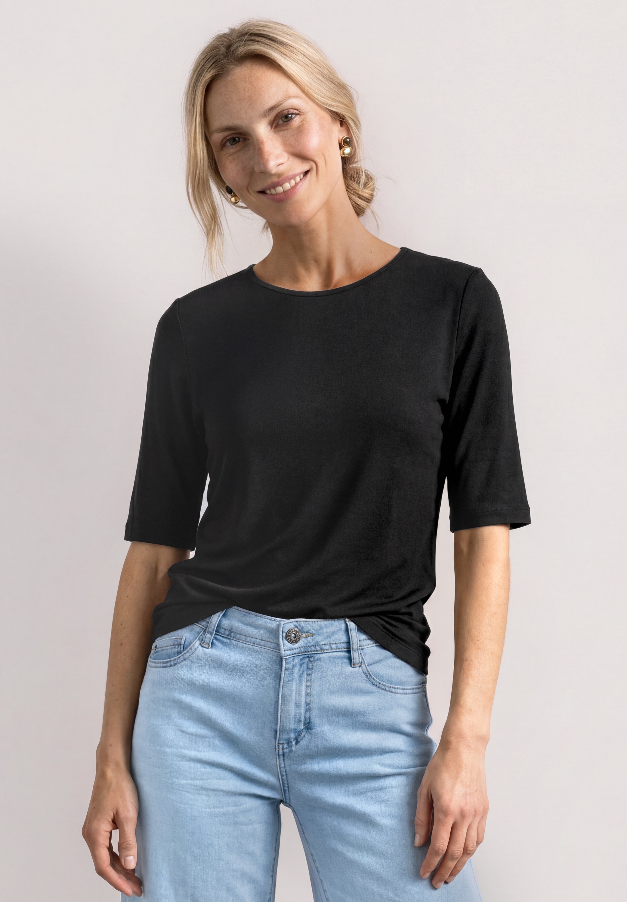 STREET ONE T-Shirt mit Rundhalsausschnitt