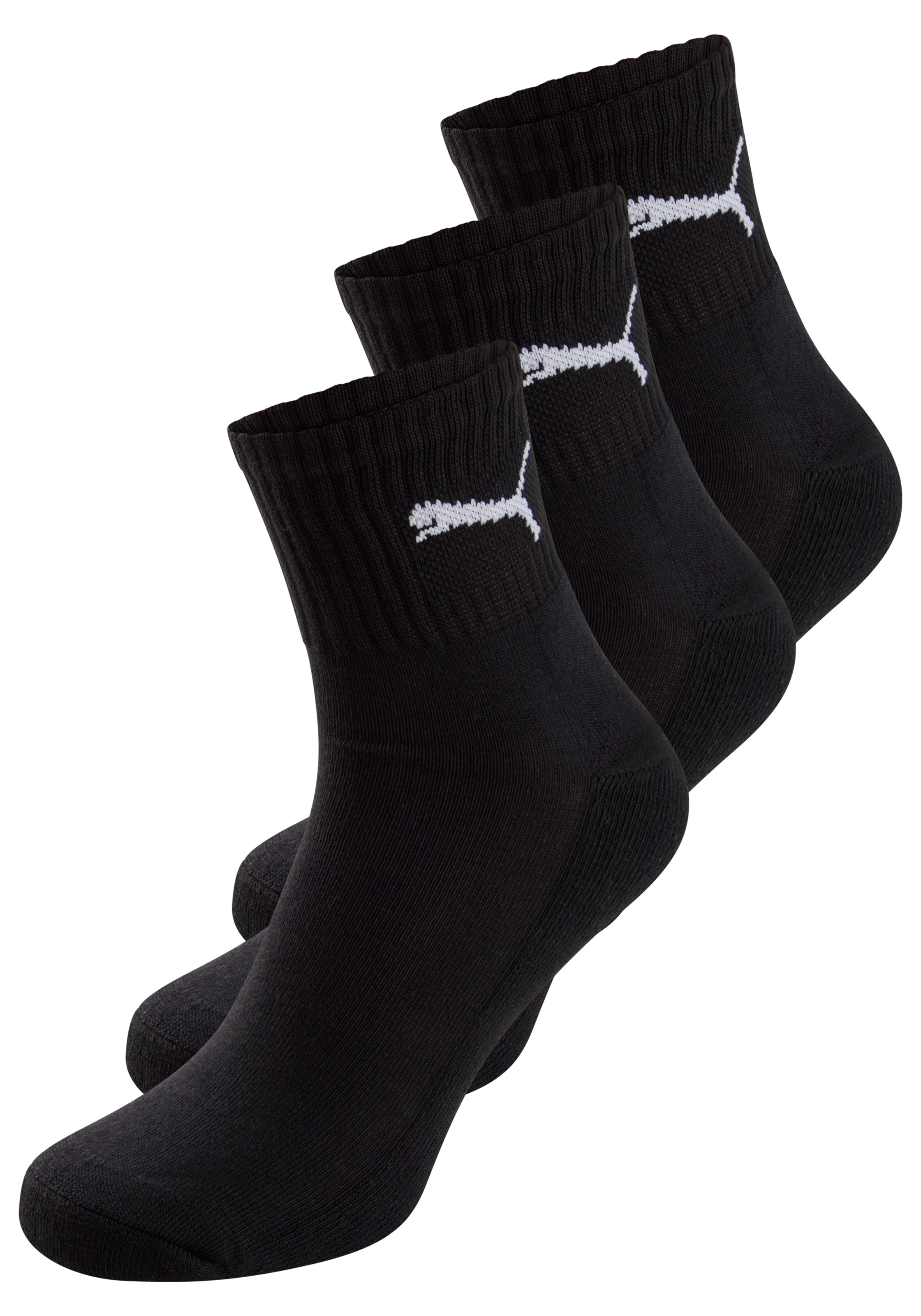 PUMA Sportsocken "short crew" 3 Paar tlg. gepolsterte Frottee-Sohle, atmung günstig online kaufen