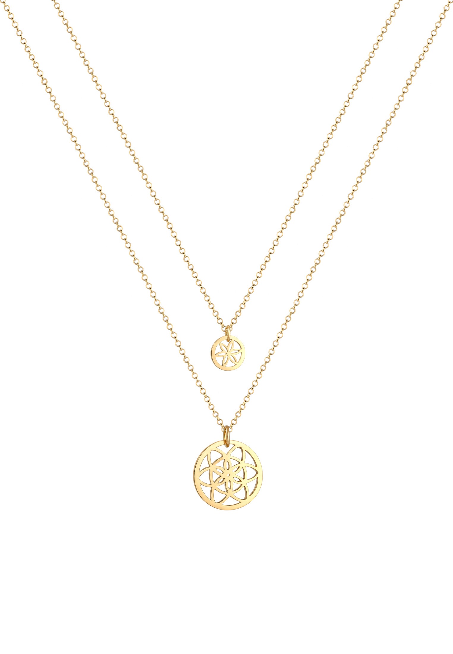Elli Schmuckset »Blume des Lebens Mutter Tochter 2er Set Silber«