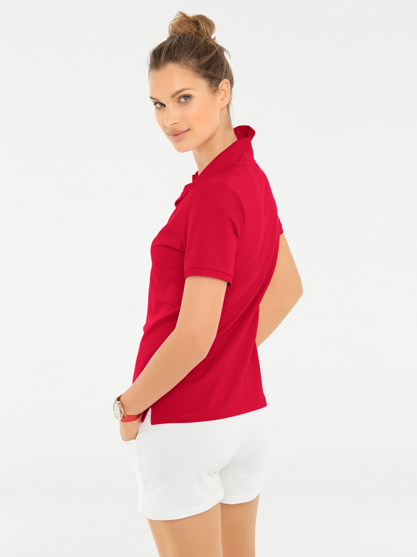 HEINE Damen Poloshirt Rot Gr. 42 2