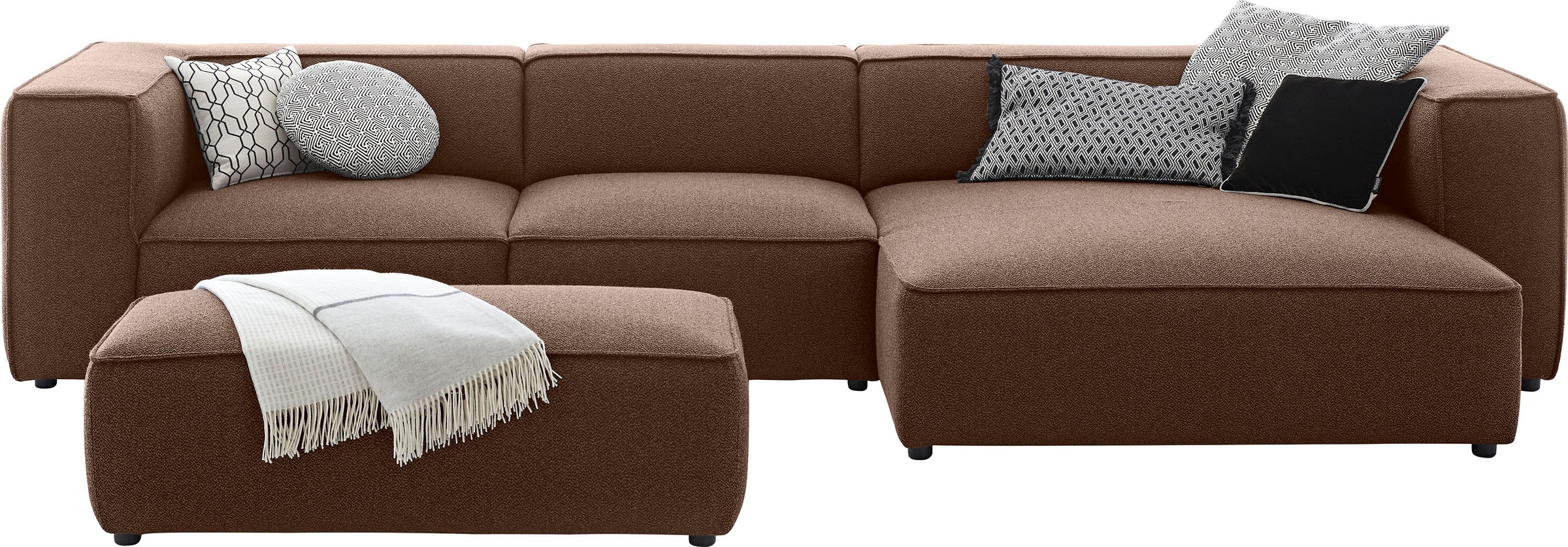 W.SCHILLIG Ecksofa »around-the-block« mit eleganter Biese, mit Federkern, Breite 341 cm