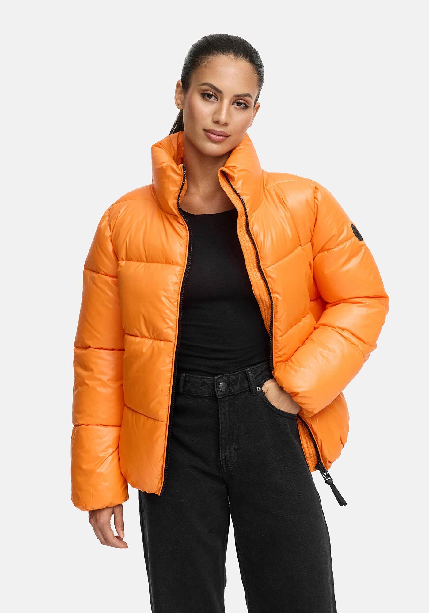 Thumbnail - Marikoo Winterjacke "Hazalee" mit leicht gläzendem Obermaterial und hohem Kragen