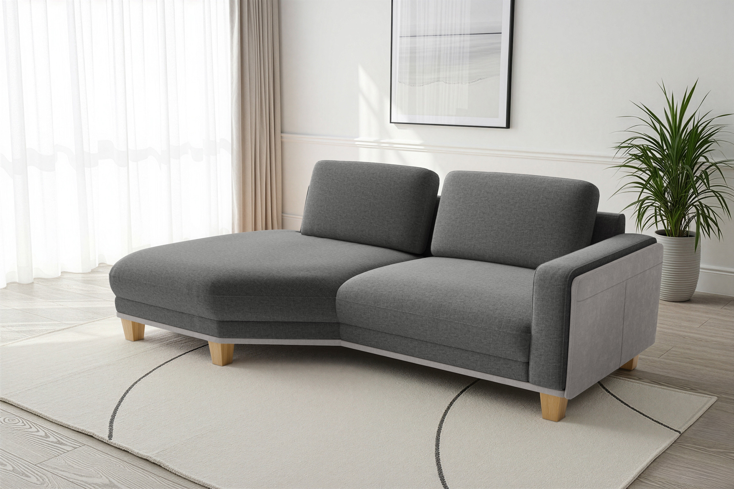 sit&more Ecksofa "Concept" Modernes Sofa in drei Fußfarben zur Auswahl