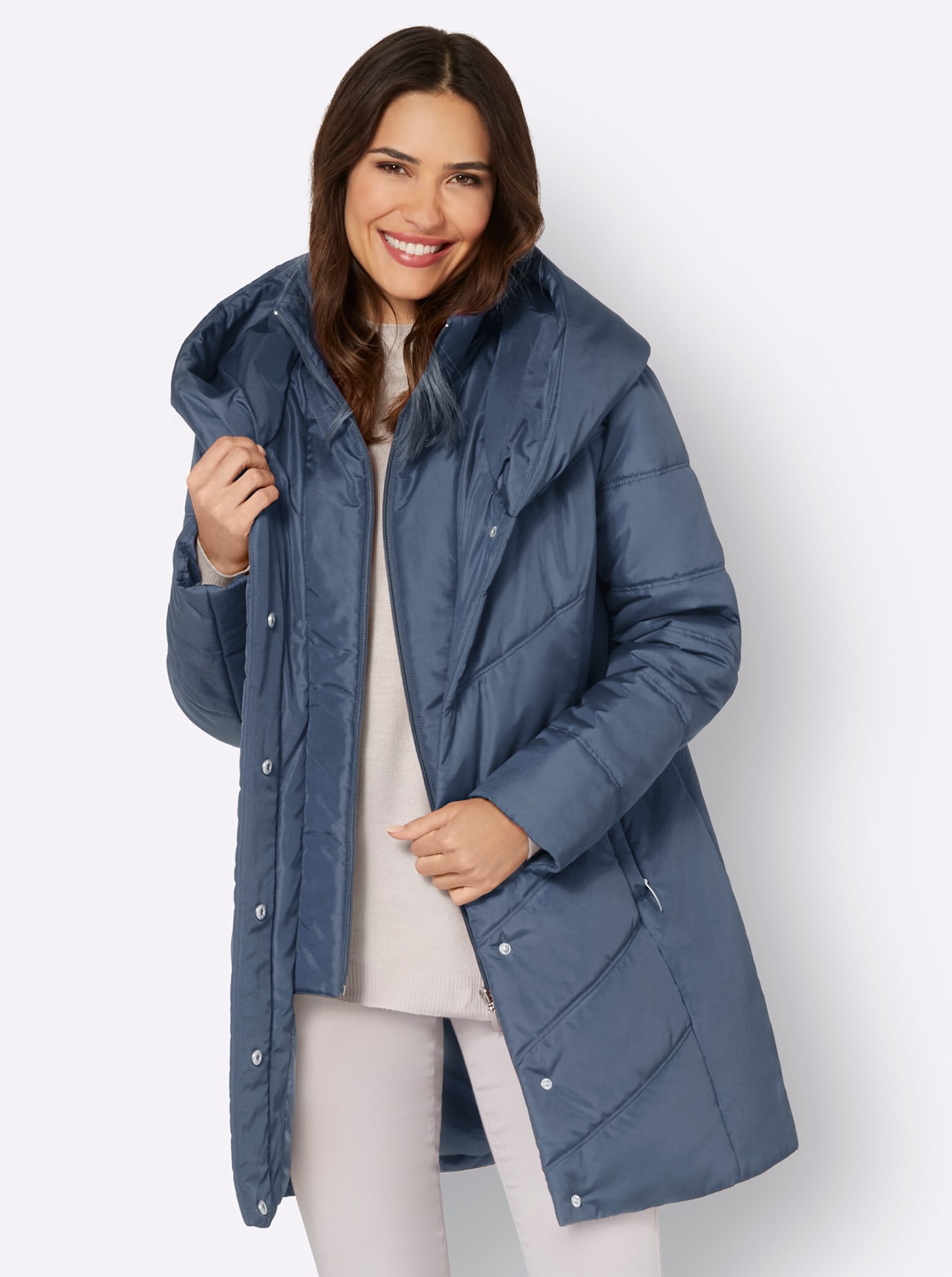 Classic Basics Langjacke, mit Kapuze