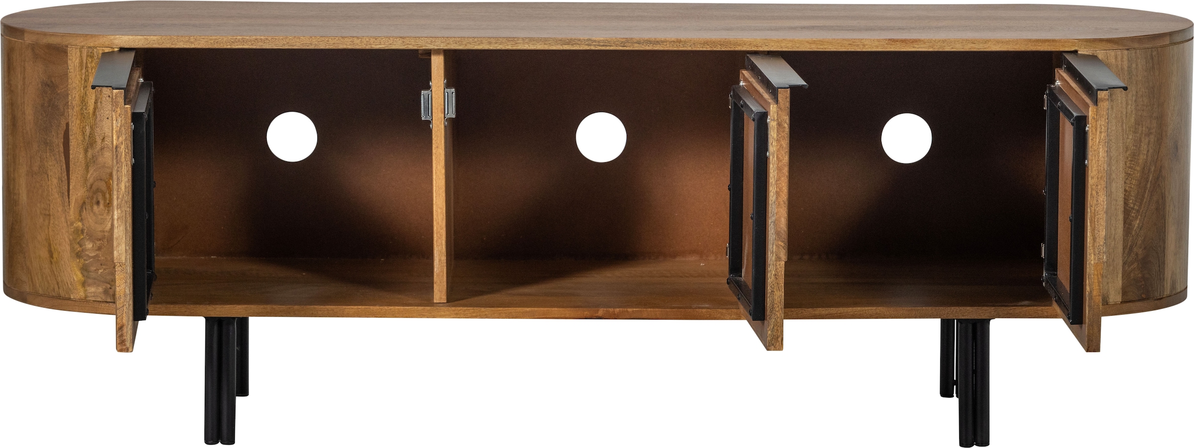 WOOOD Lowboard »Effortless TV-Kommode«, Kommode mit drei Türen und zwei Ablagefächern, H 50 cm x B 147 cm