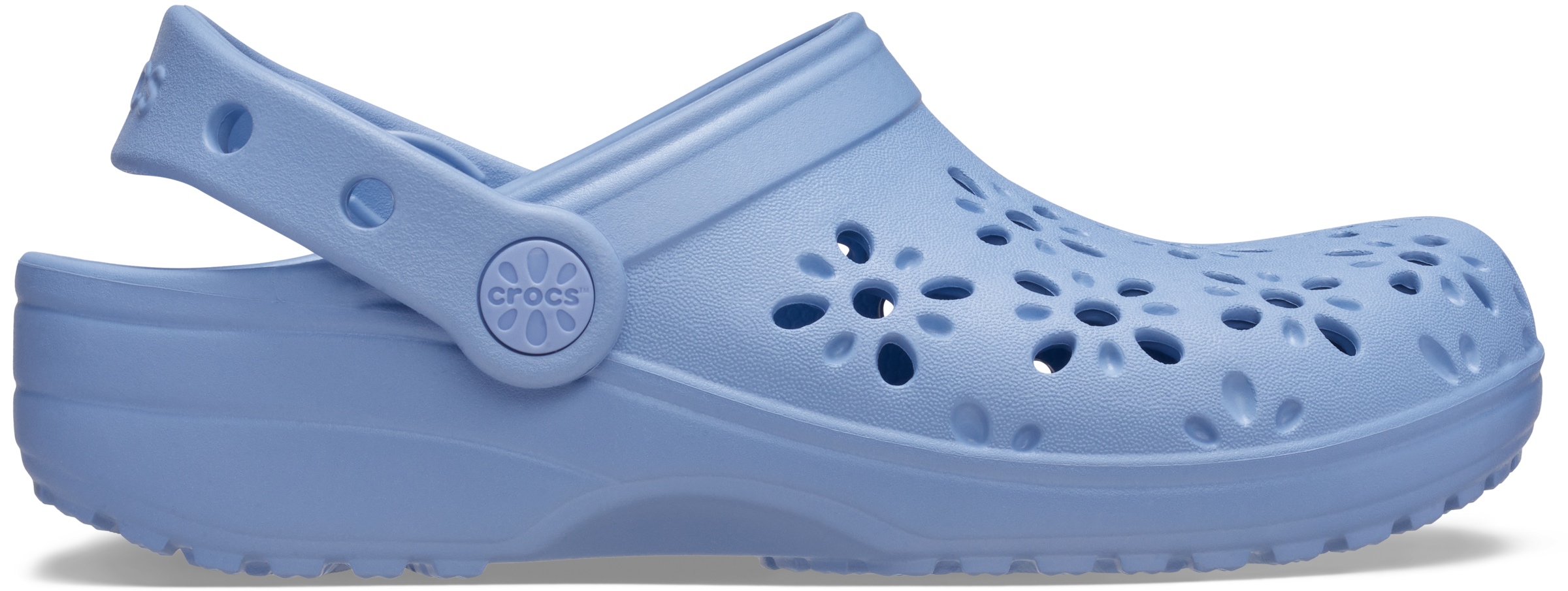 Crocs Classic Floral Cut Out Clog Girls Light Blue 32 3