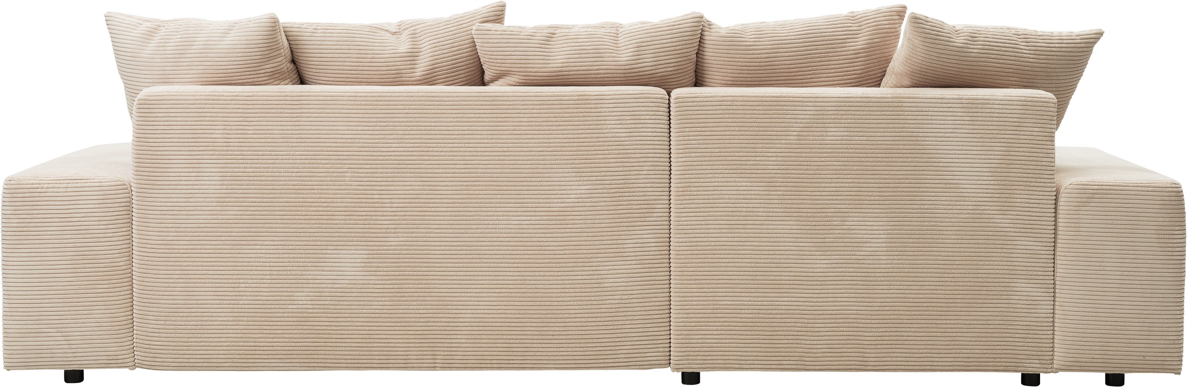 WERK2 Ecksofa »Riwa, modernes Sofa zum Kuscheln und Entspannen, Breite 300cm, L-Form«, Trendiges Ecksofa mit vielen Kissen, Schlaffunktion & Bettkasten