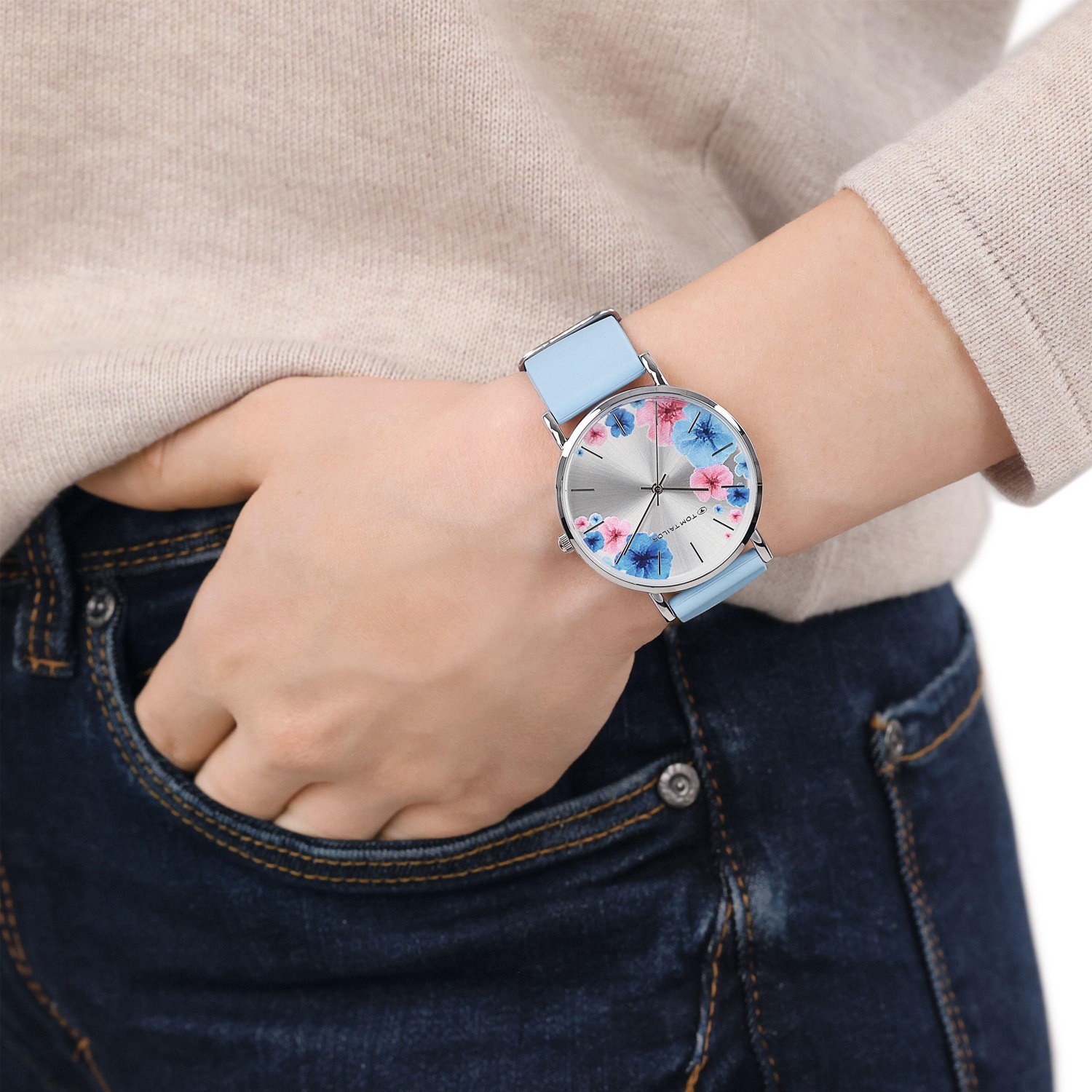 TOM TAILOR Quarzuhr Armbanduhr, Damenuhr, Silikonarmband, analog