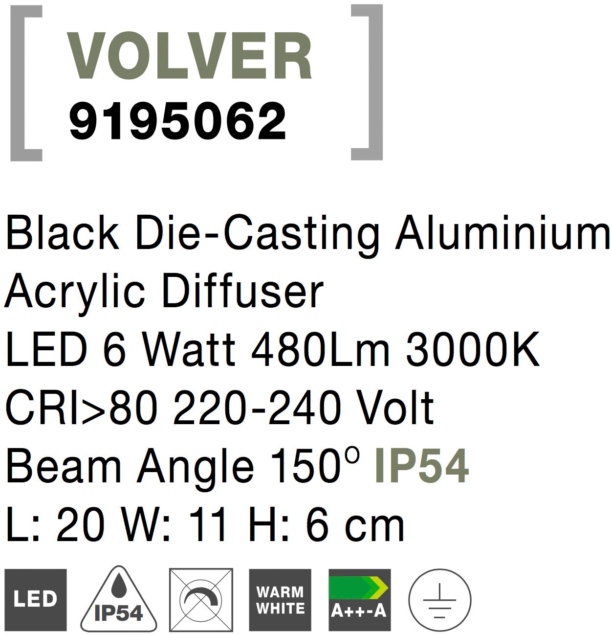 Nova Luce Außen-Wandleuchte »VOLVEL« LED-Modul 1 Stk. Warmweiß Einstellbar