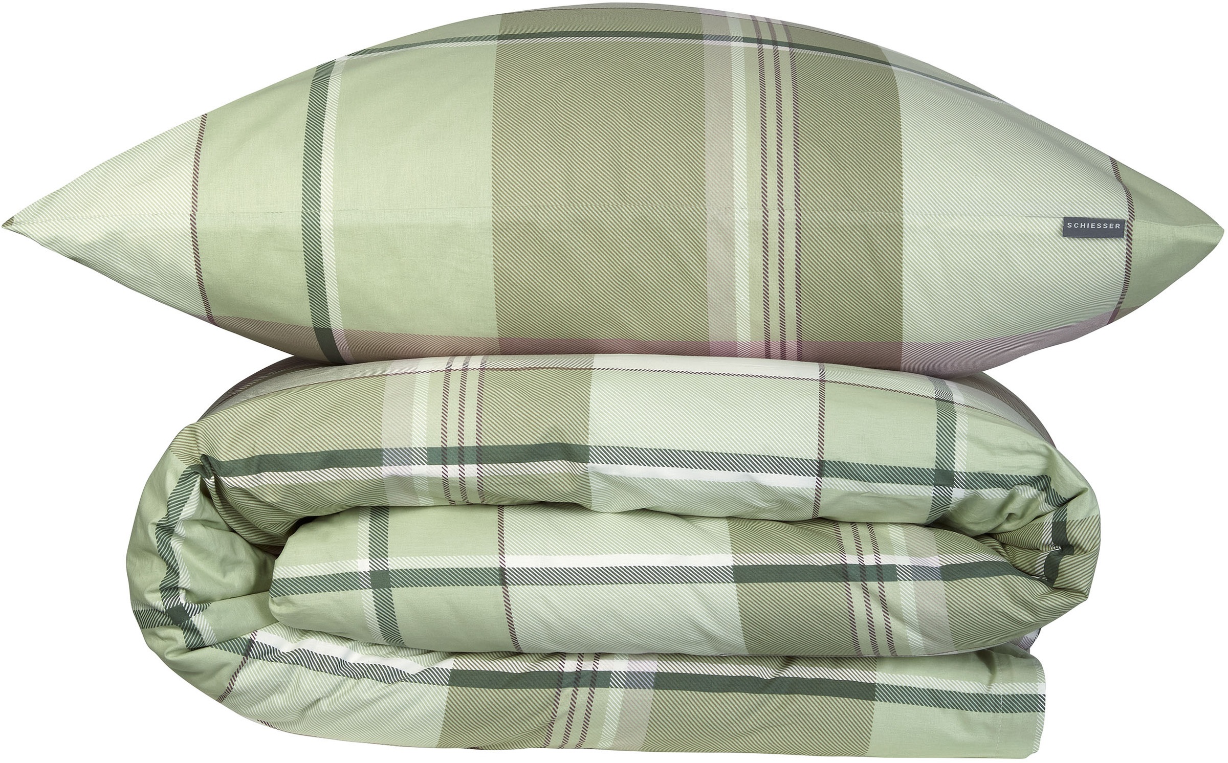 Schiesser Bettwäsche »Ate aus weicher Baumwolle mit einem klassischen Karo-Muster« 2 Stk. tlg. Made in Green