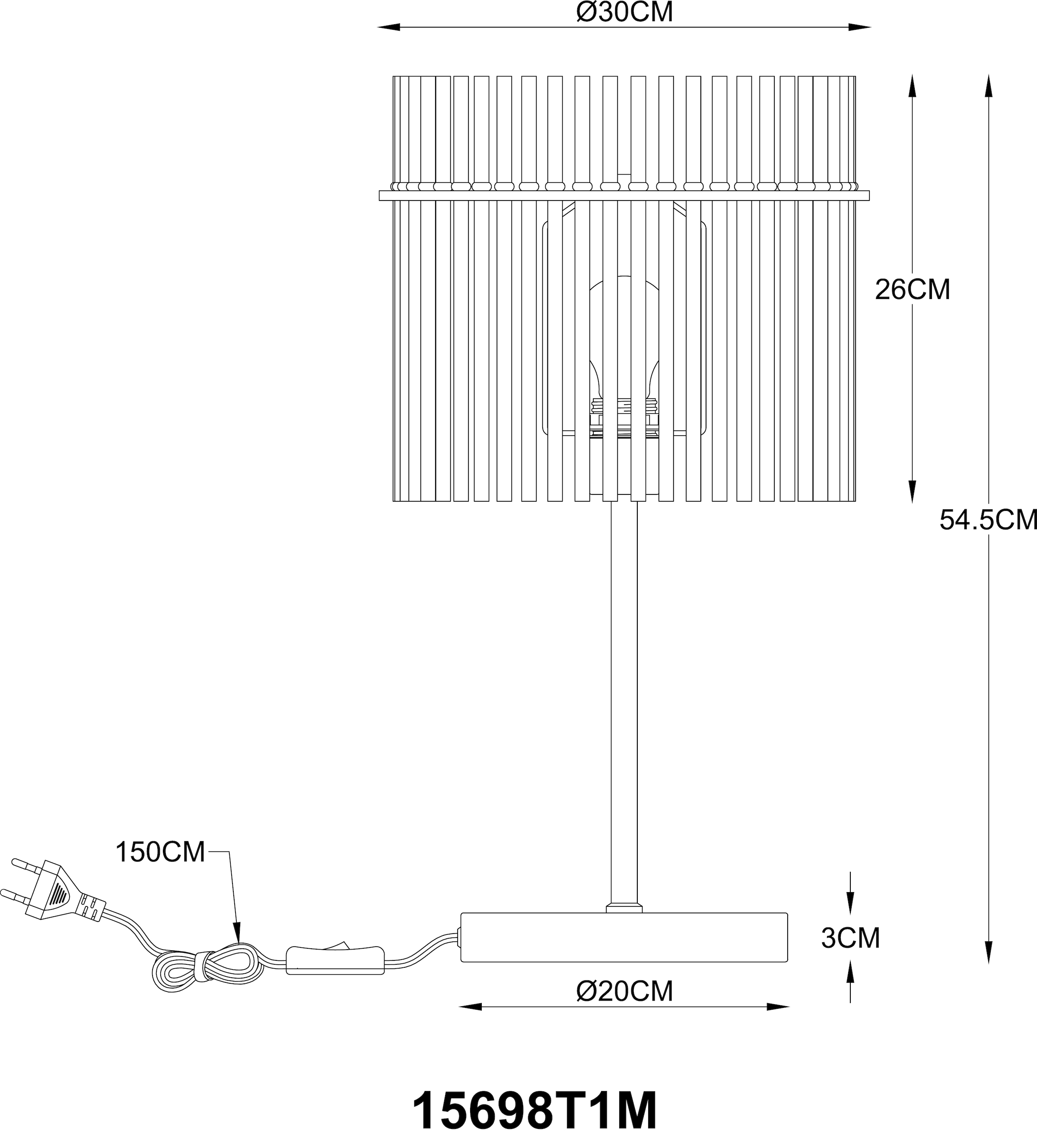 GLOBO LIGHTING Tischleuchte »GORLEY« E27 1 Stk. Tischlampe goldfarben Glasstäbe opal klar verlaufend elegant