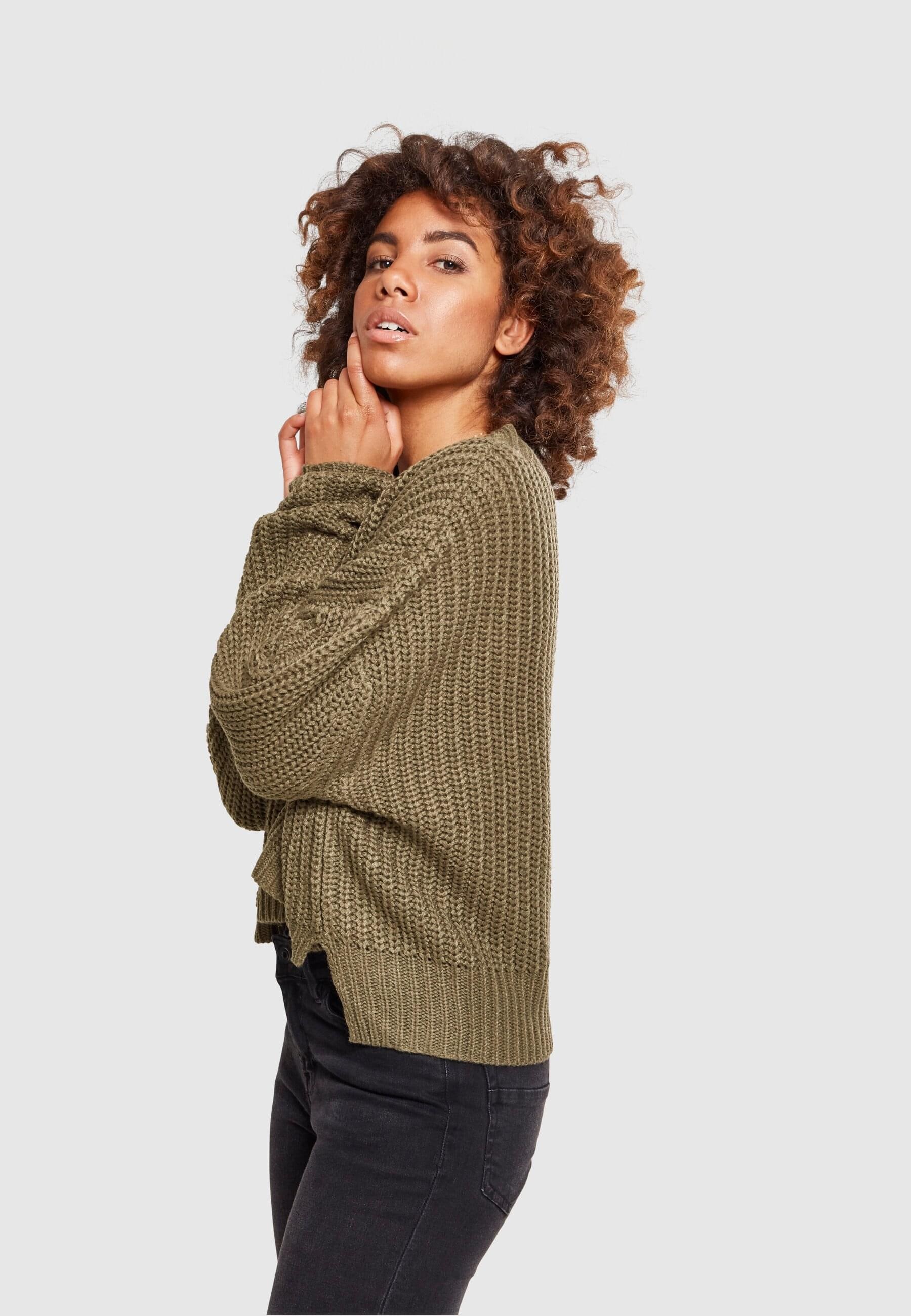 URBAN CLASSICS Rundhalspullover »Urban Classics Damen Ladies Wide Oversize Sweater«, (1 tlg.)