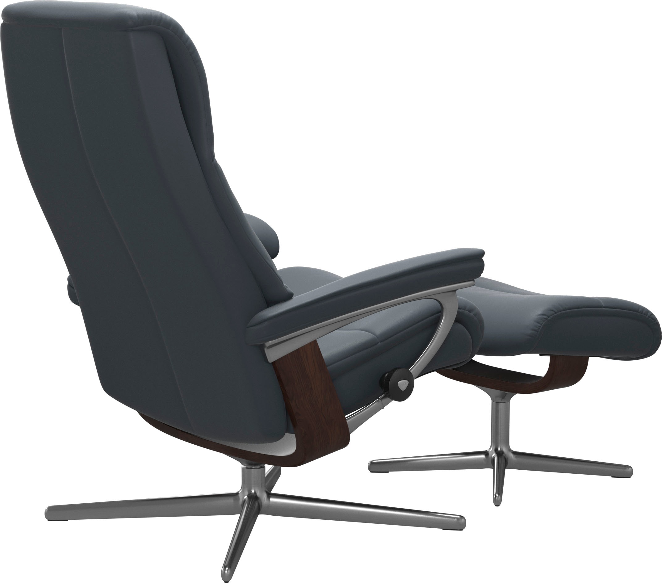 Relaxsessel STRESSLESS "View", blau (atlantic blau batick), B:91cm H:110cm T:85cm, Leder BATICK: BATICK ist ein leicht korrigiertes, durchgefärbtes und genarbtes Möbelleder, bei dem die meisten Unebenheiten und Spuren in der Regel entfernt wurden., Sessel 9