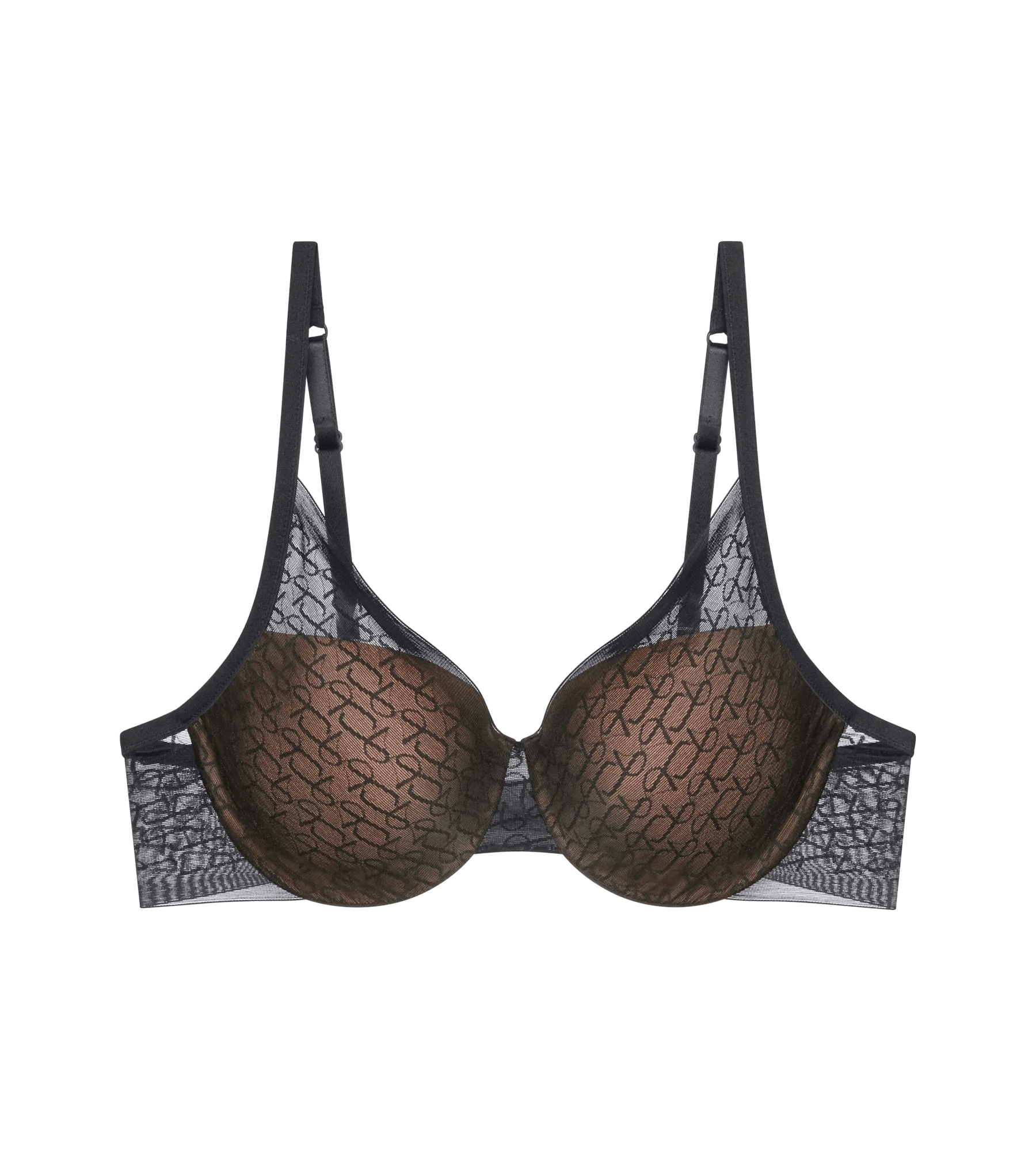 Triumph Halbschalen-BH »Signature Sheer« Monogramm-Tüll, gepolsterte Cups, Spitzen-Details, weich, Tüll